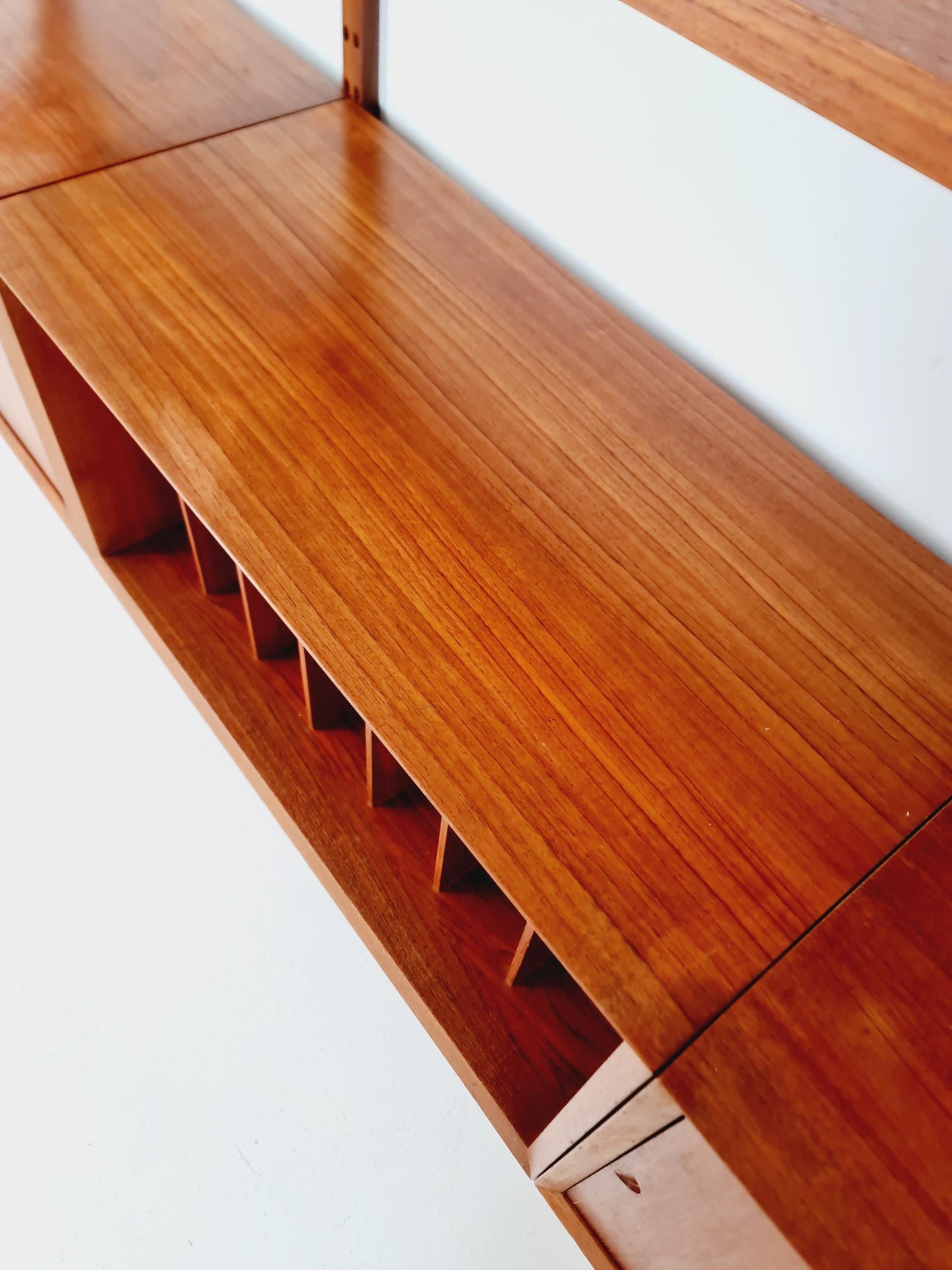 Big Mid century Danish Teak Wall Unit with 3 cabinets by Poul Cadovius for Cado, Denmark, 1960s