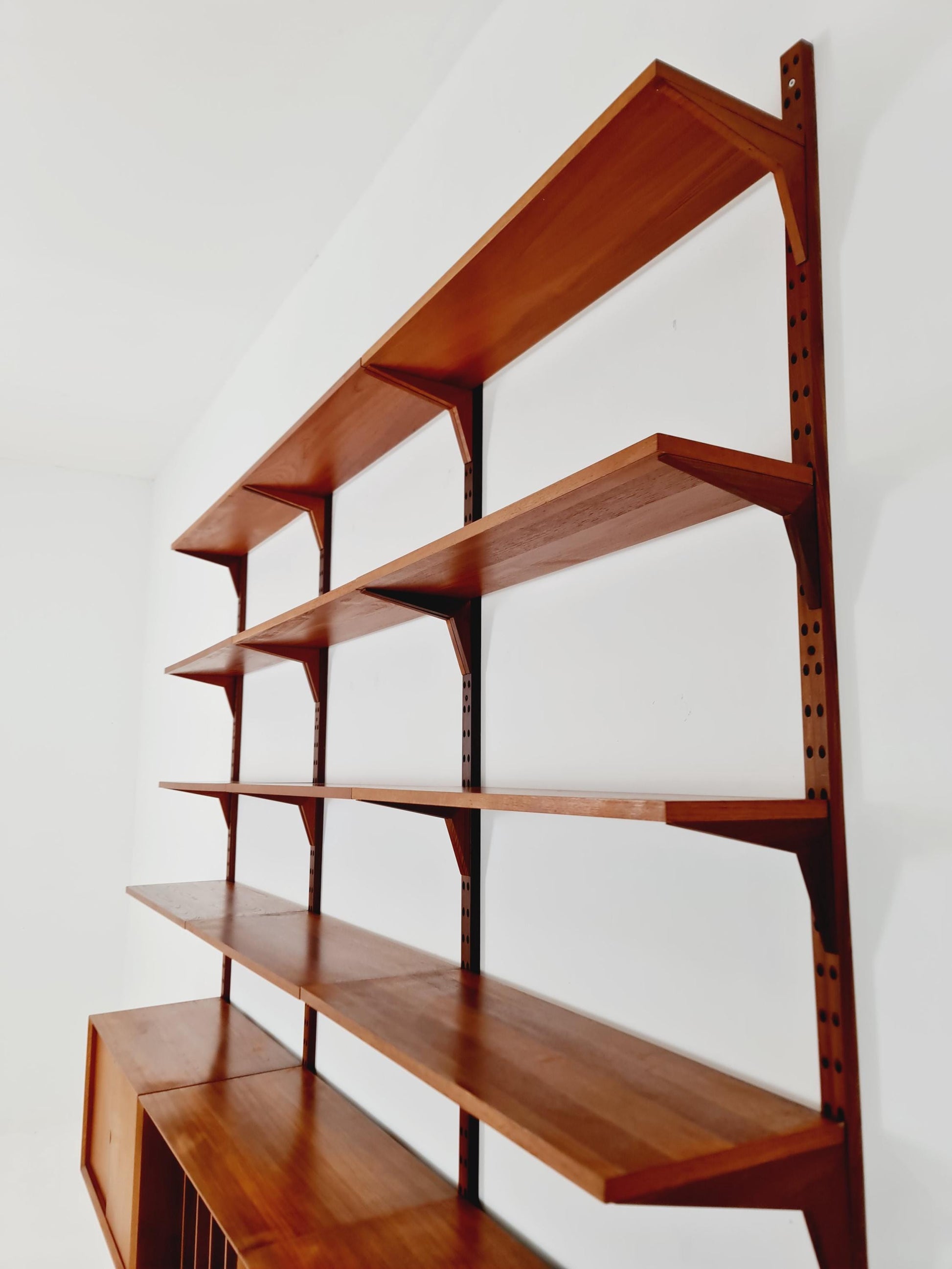 Big Mid century Danish Teak Wall Unit with 3 cabinets by Poul Cadovius for Cado, Denmark, 1960s