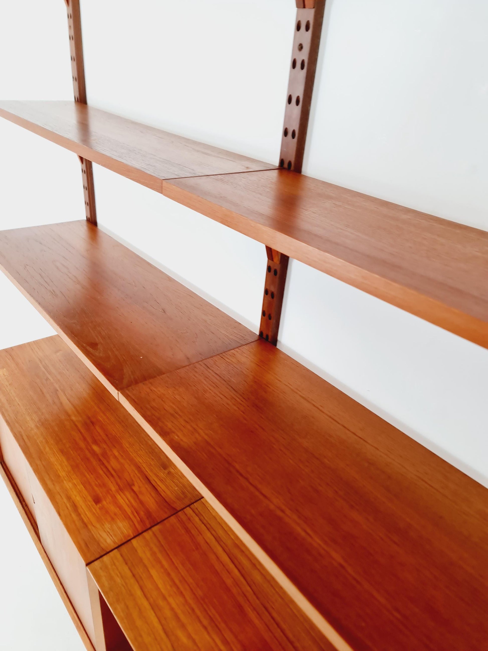 Big Mid century Danish Teak Wall Unit with 3 cabinets by Poul Cadovius for Cado, Denmark, 1960s