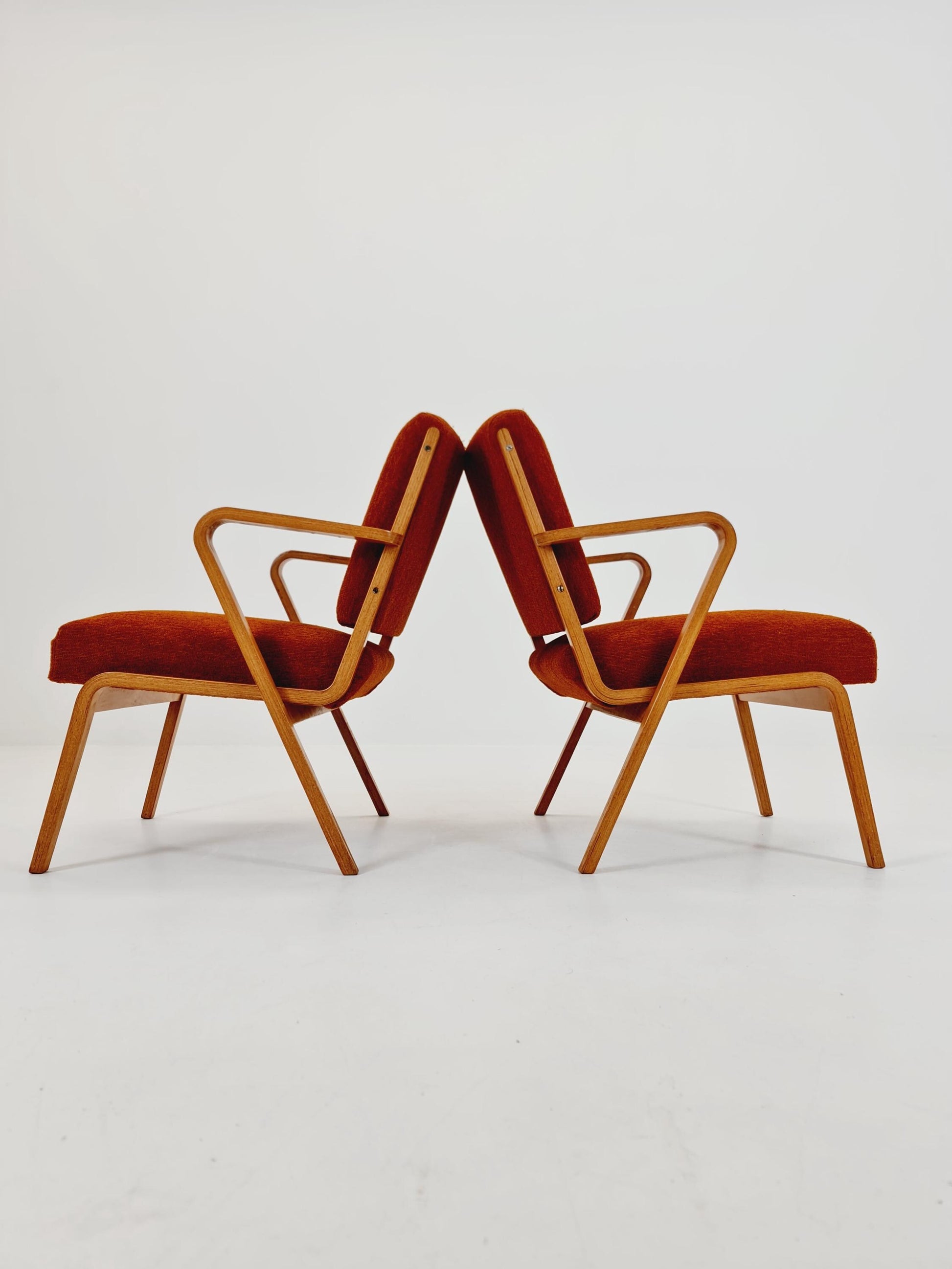 Bau haus pair of German lounge armchair By Selman Selmanagic for VEB Hellerau 1950s