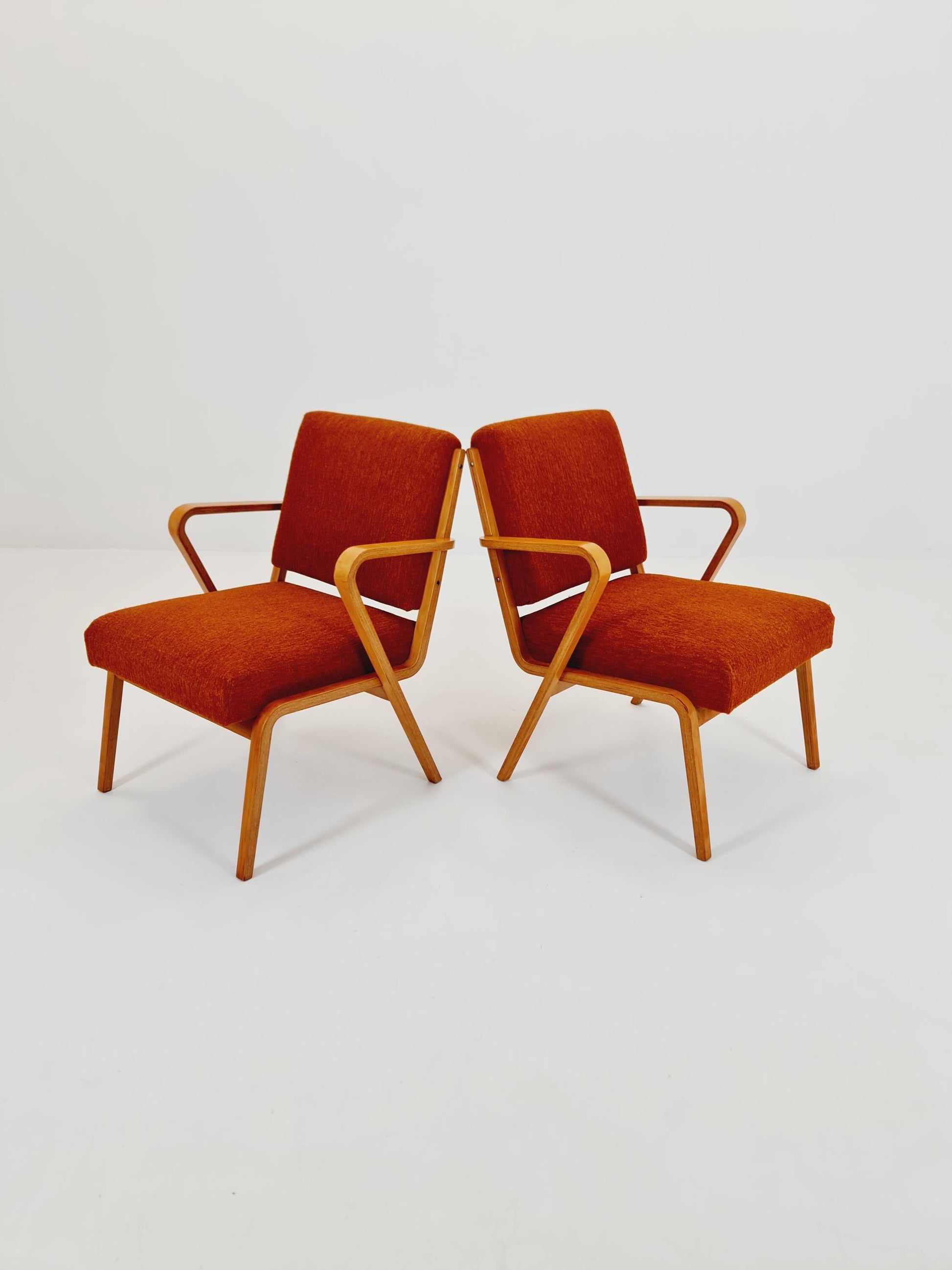 Bau haus pair of German lounge armchair By Selman Selmanagic for VEB Hellerau 1950s