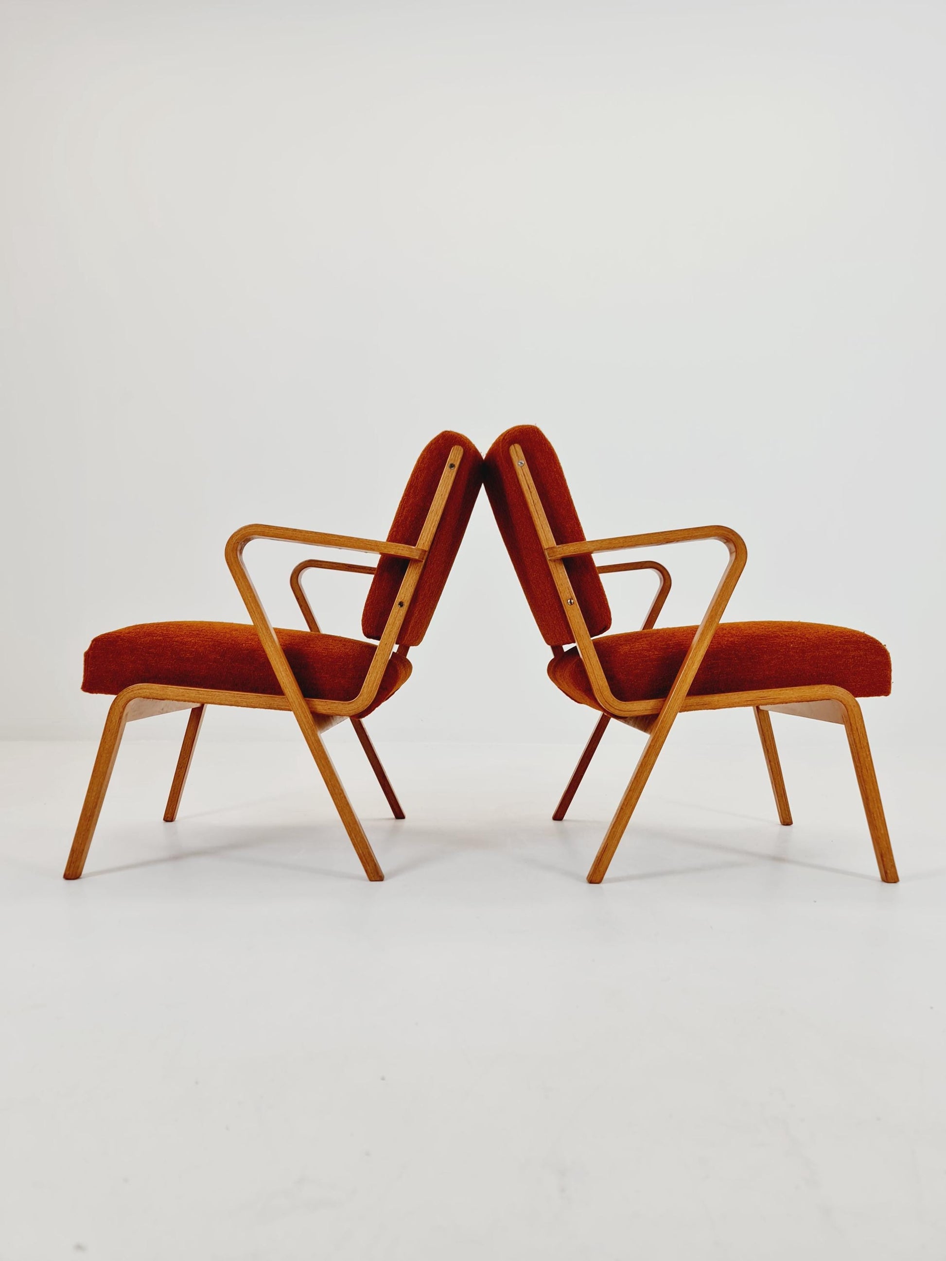 Bau haus pair of German lounge armchair By Selman Selmanagic for VEB Hellerau 1950s