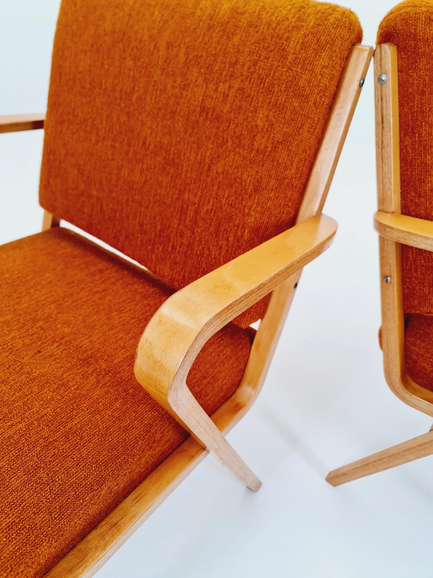Bau haus pair of German lounge armchair By Selman Selmanagic for VEB Hellerau 1950s