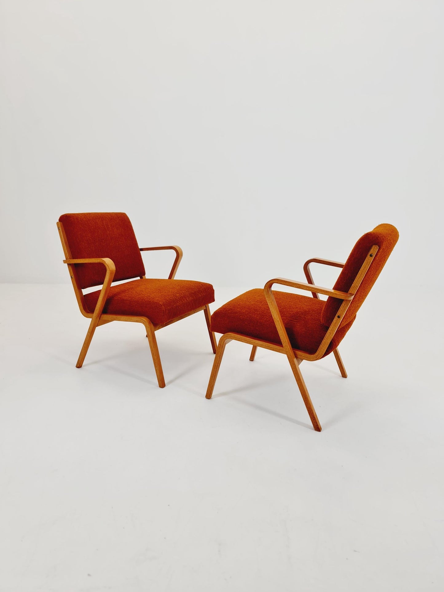 Bau haus pair of German lounge armchair By Selman Selmanagic for VEB Hellerau 1950s