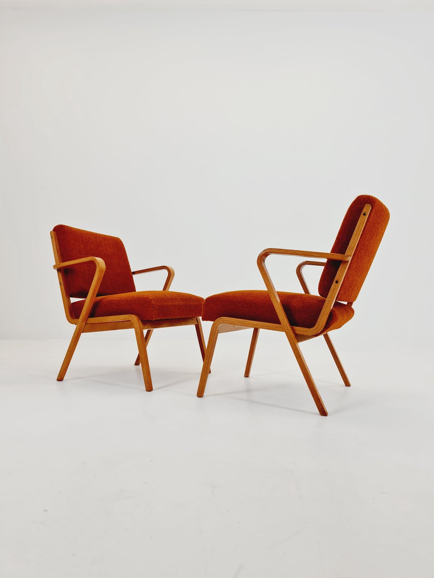 Bau haus pair of German lounge armchair By Selman Selmanagic for VEB Hellerau 1950s