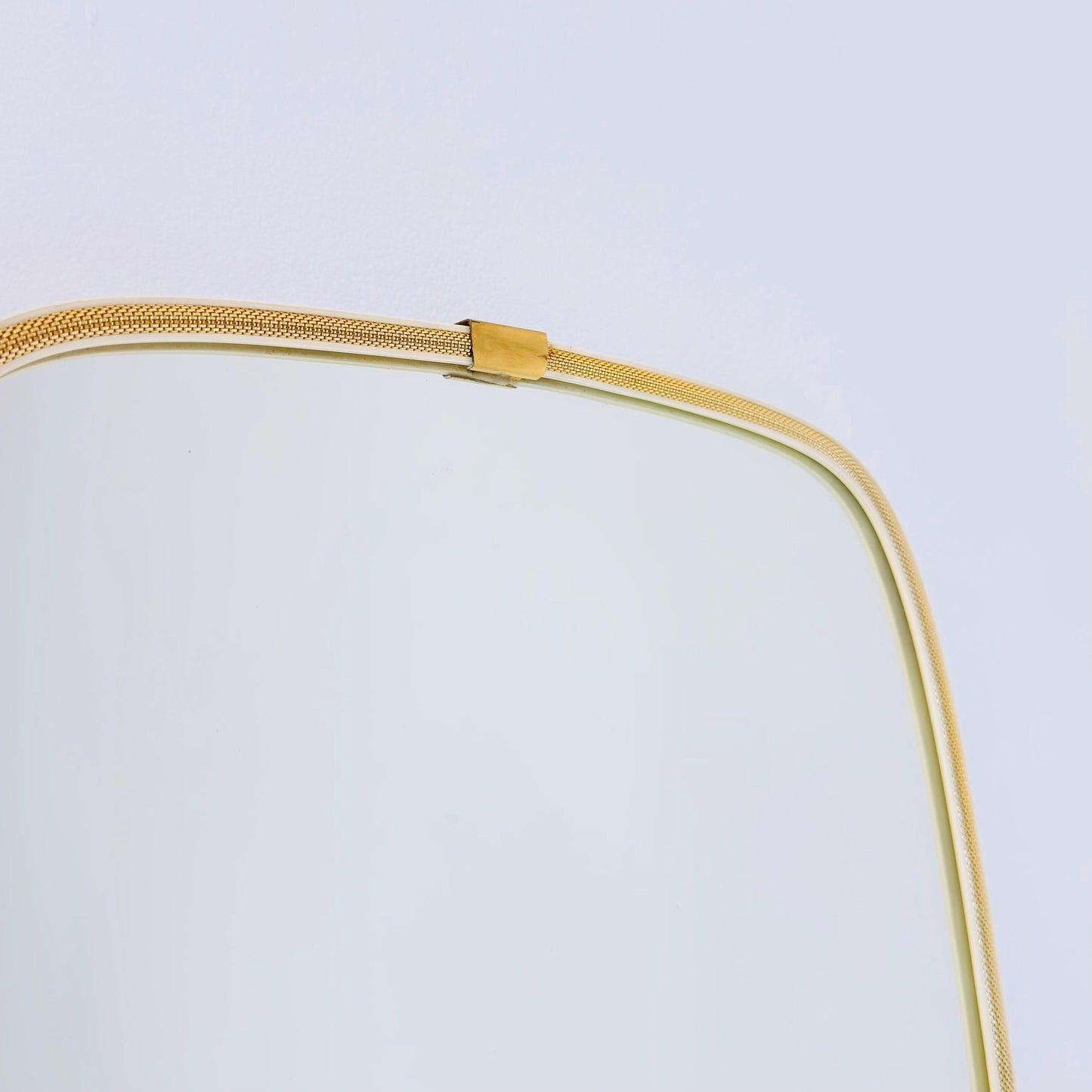 Large Mid-Century Modern wall mirror with brass frame by Münchener Zierspiegel, 1950s
