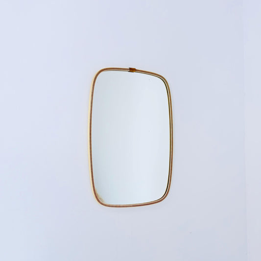 Large Mid-Century Modern wall mirror with brass frame by Münchener Zierspiegel, 1950s