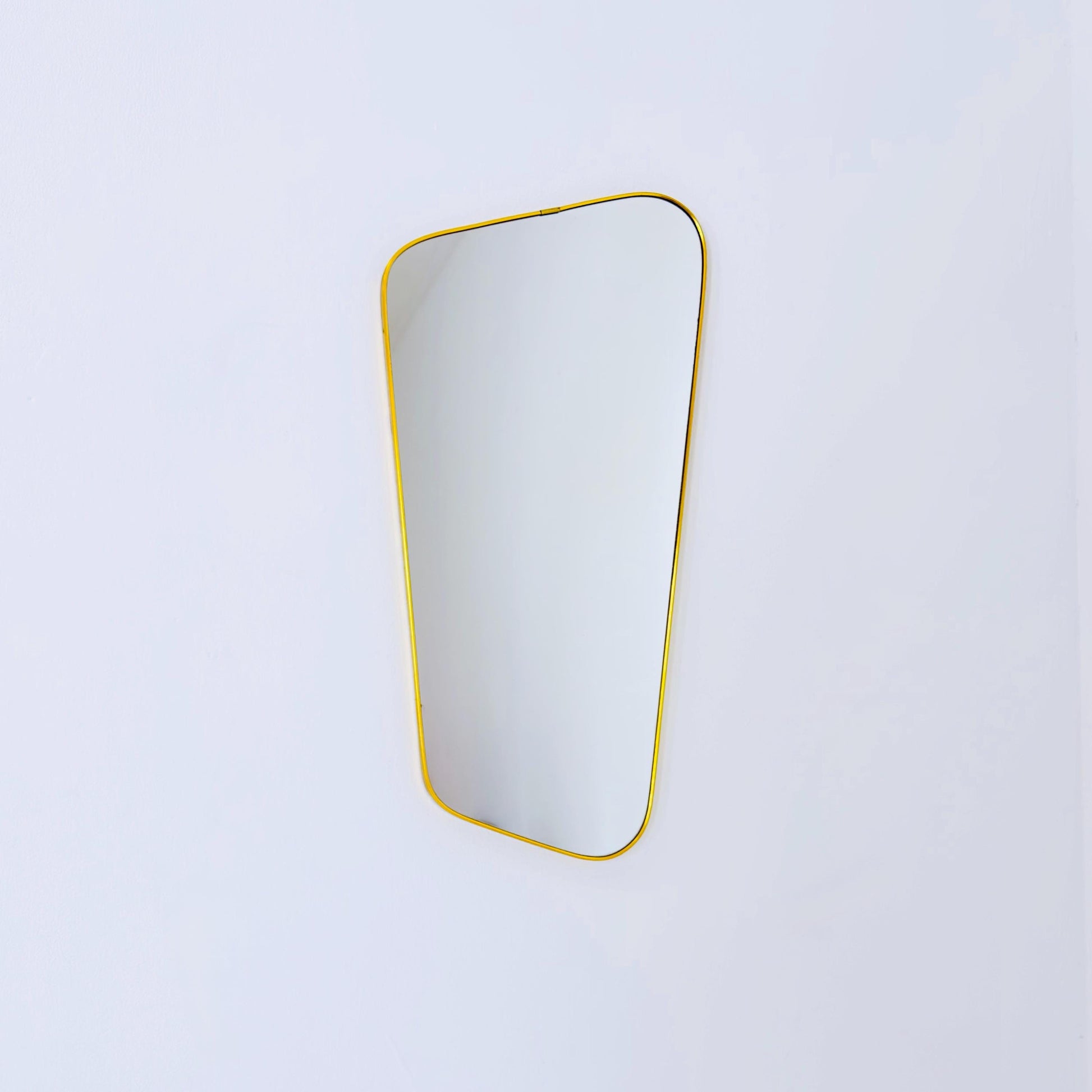 Mid century wall mirror brass framed with black edging 1950s
