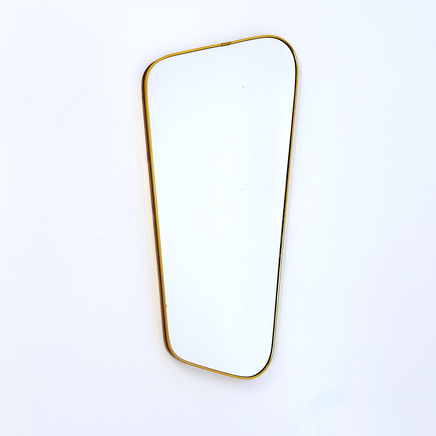 Mid century wall mirror brass framed with black edging 1950s