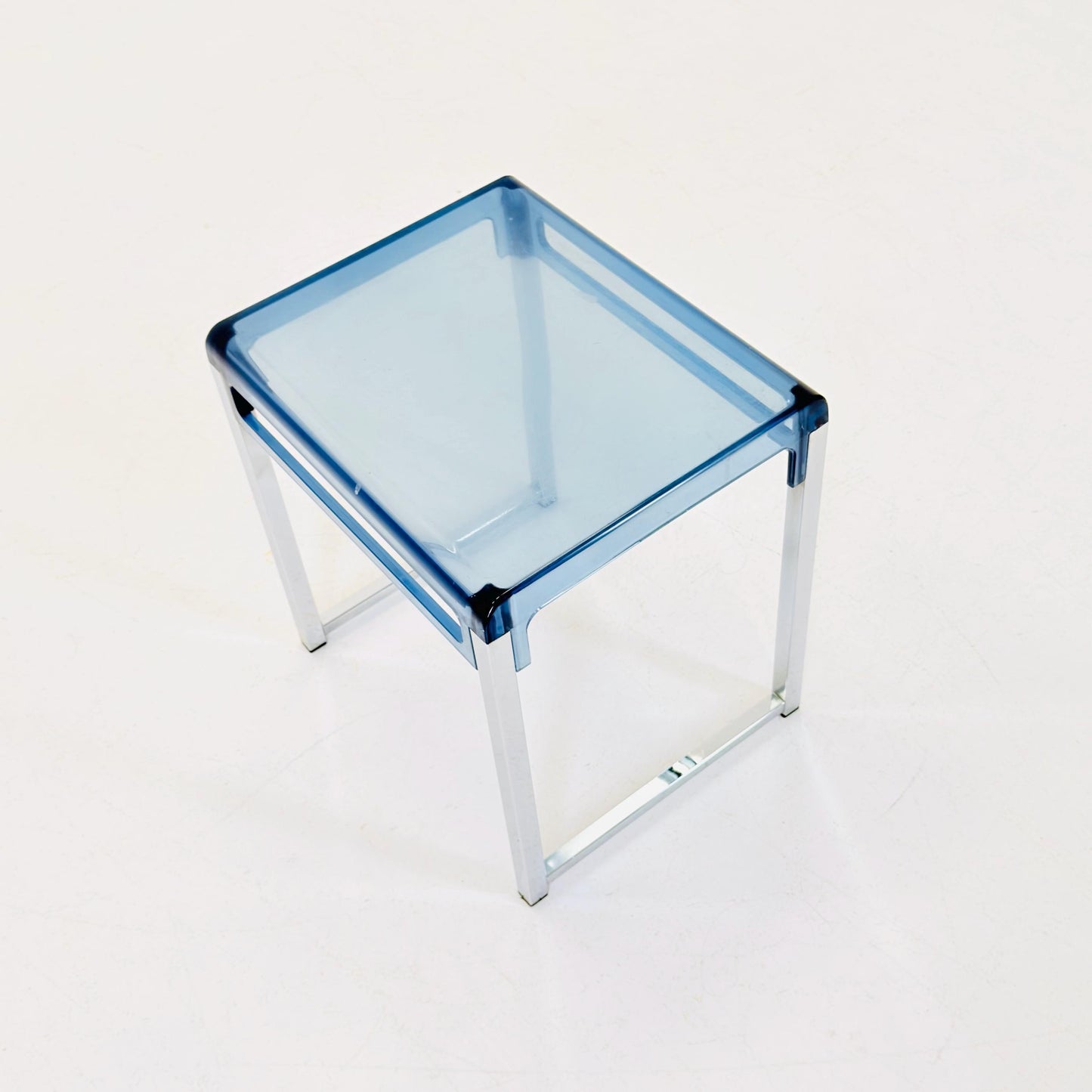 Blue Space Age side table by Marc Berthier for Prisunic, 1970s