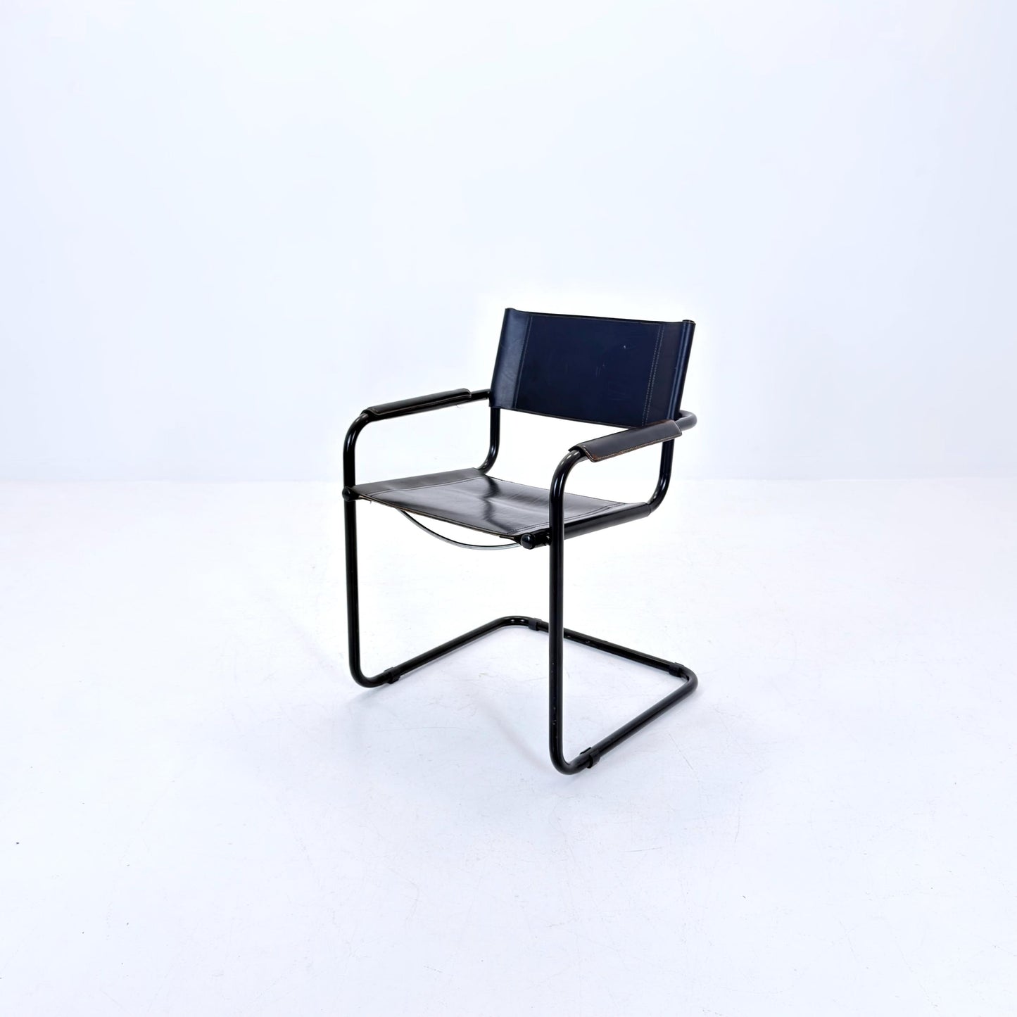 Mid Century Bauhaus black edition Armchair by Marcel Breuer & Mart Stam Italy, 1980s