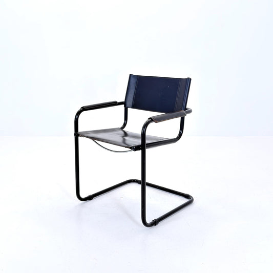 Mid Century Bauhaus black edition Armchair by Marcel Breuer & Mart Stam Italy, 1980s