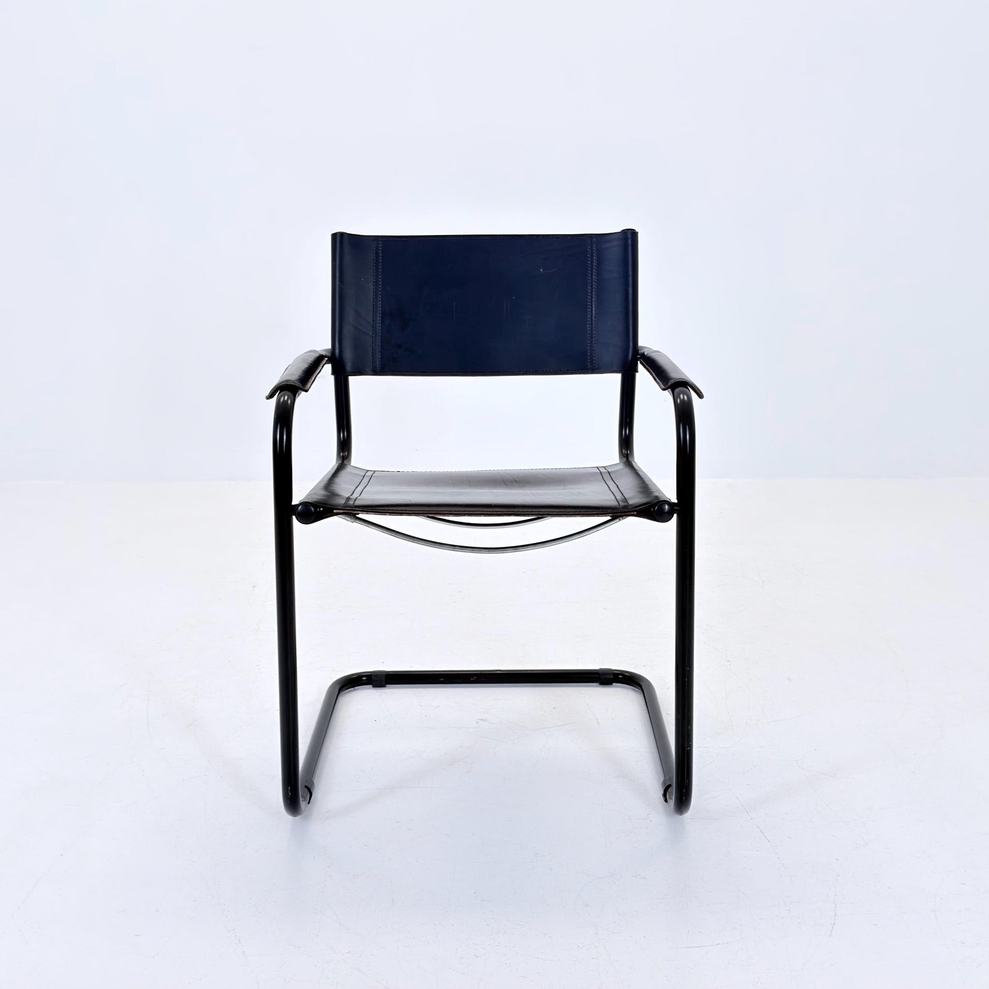 Mid Century Bauhaus black edition Armchair by Marcel Breuer & Mart Stam Italy, 1980s