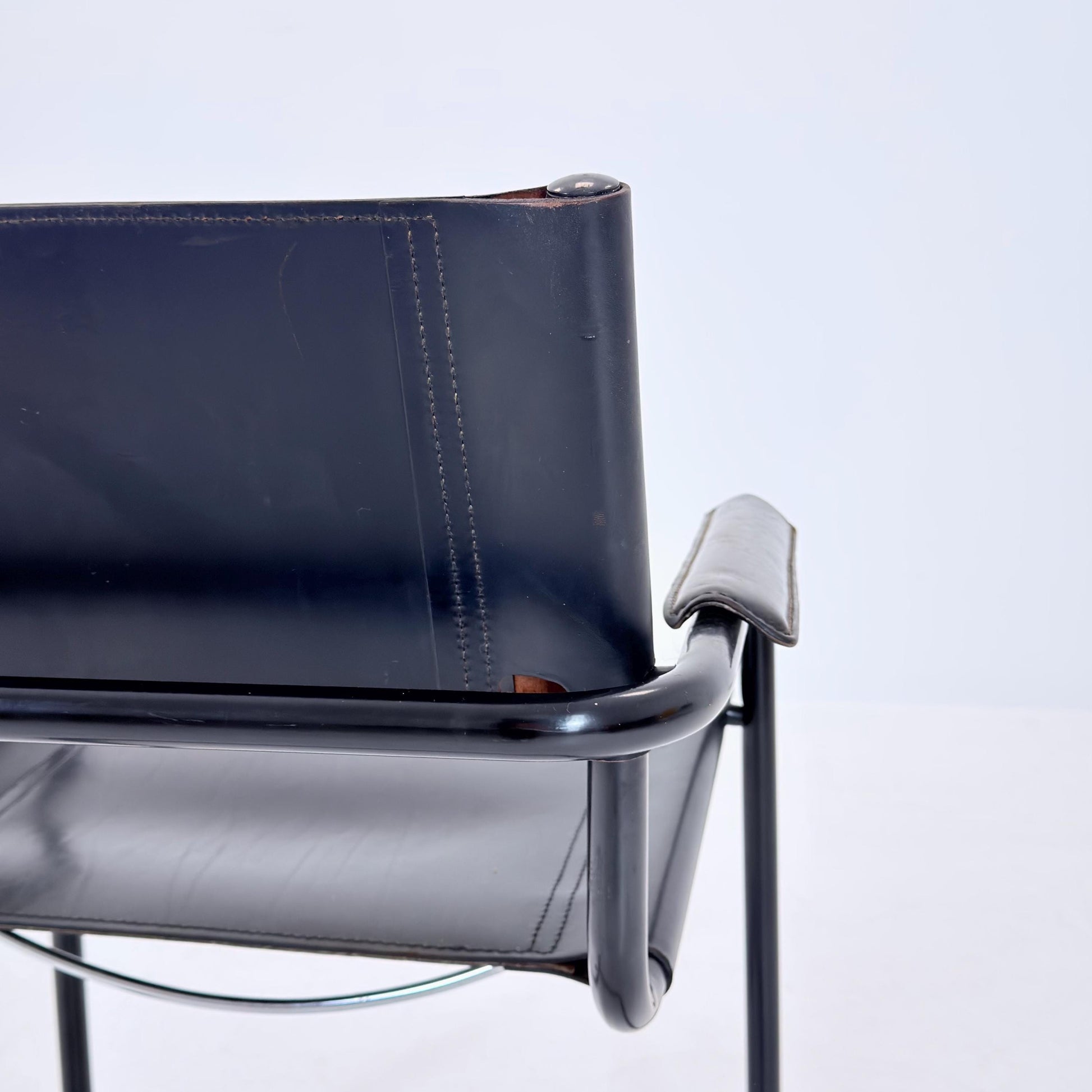 Mid Century Bauhaus black edition Armchair by Marcel Breuer & Mart Stam Italy, 1980s