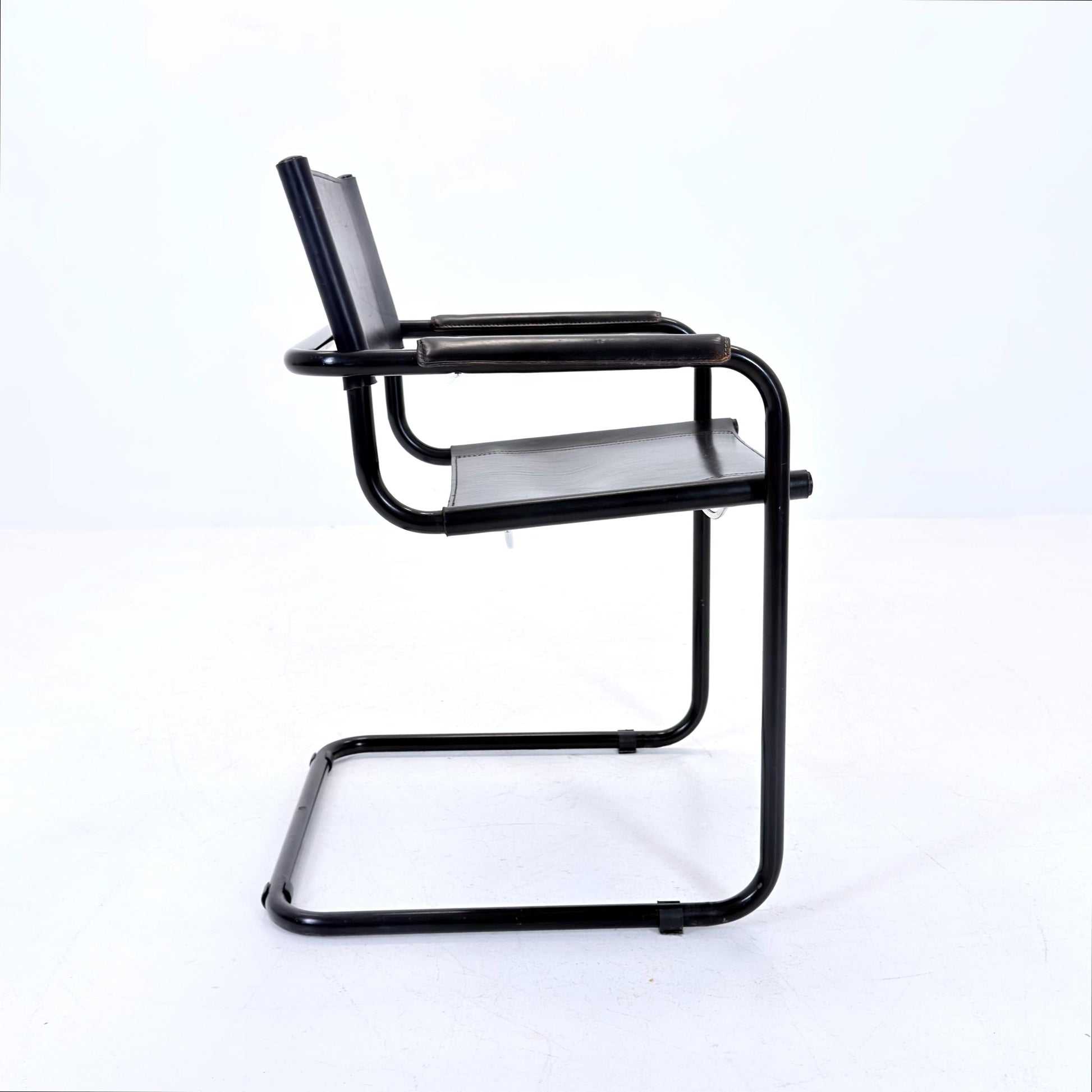 Mid Century Bauhaus black edition Armchair by Marcel Breuer & Mart Stam Italy, 1980s