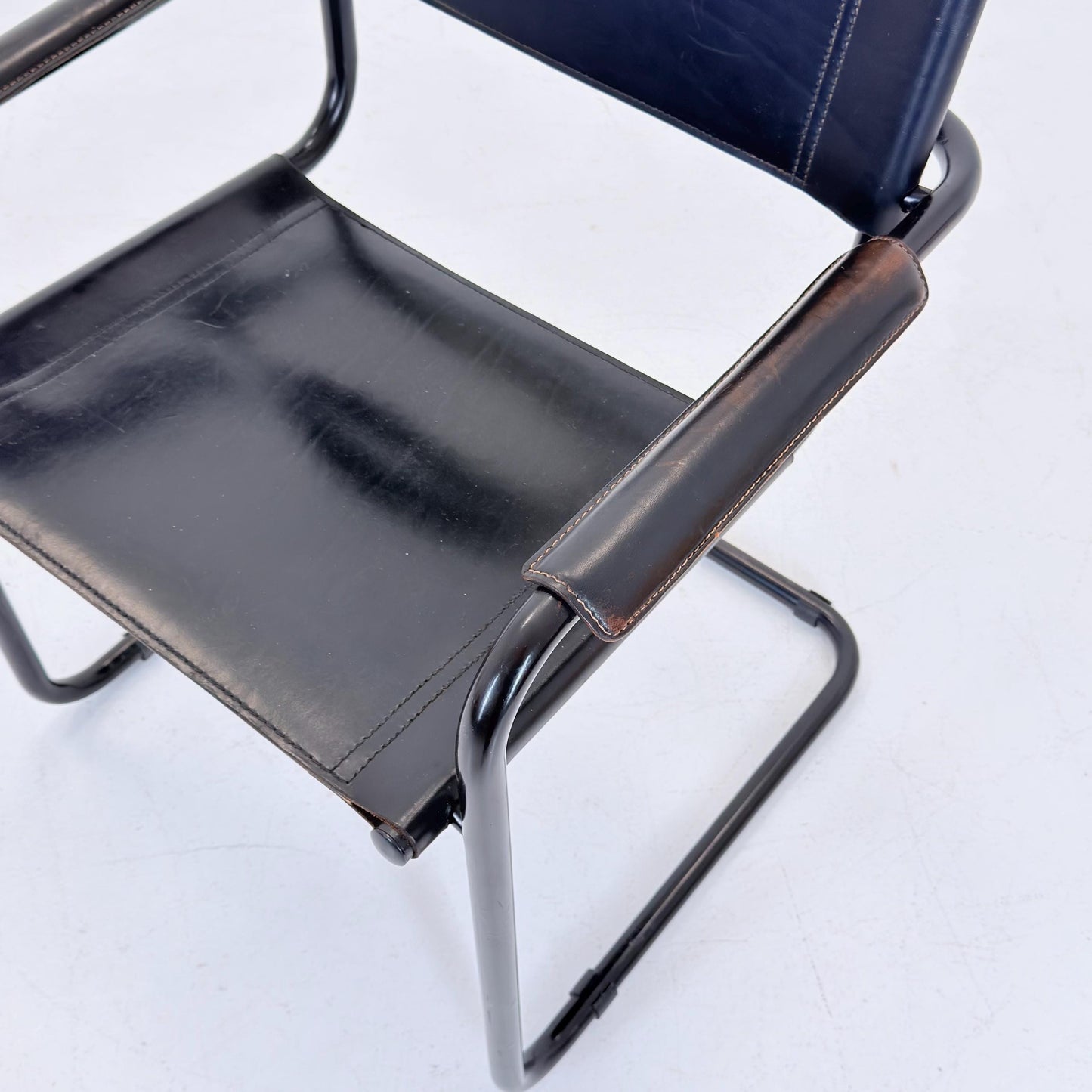Mid Century Bauhaus black edition Armchair by Marcel Breuer & Mart Stam Italy, 1980s