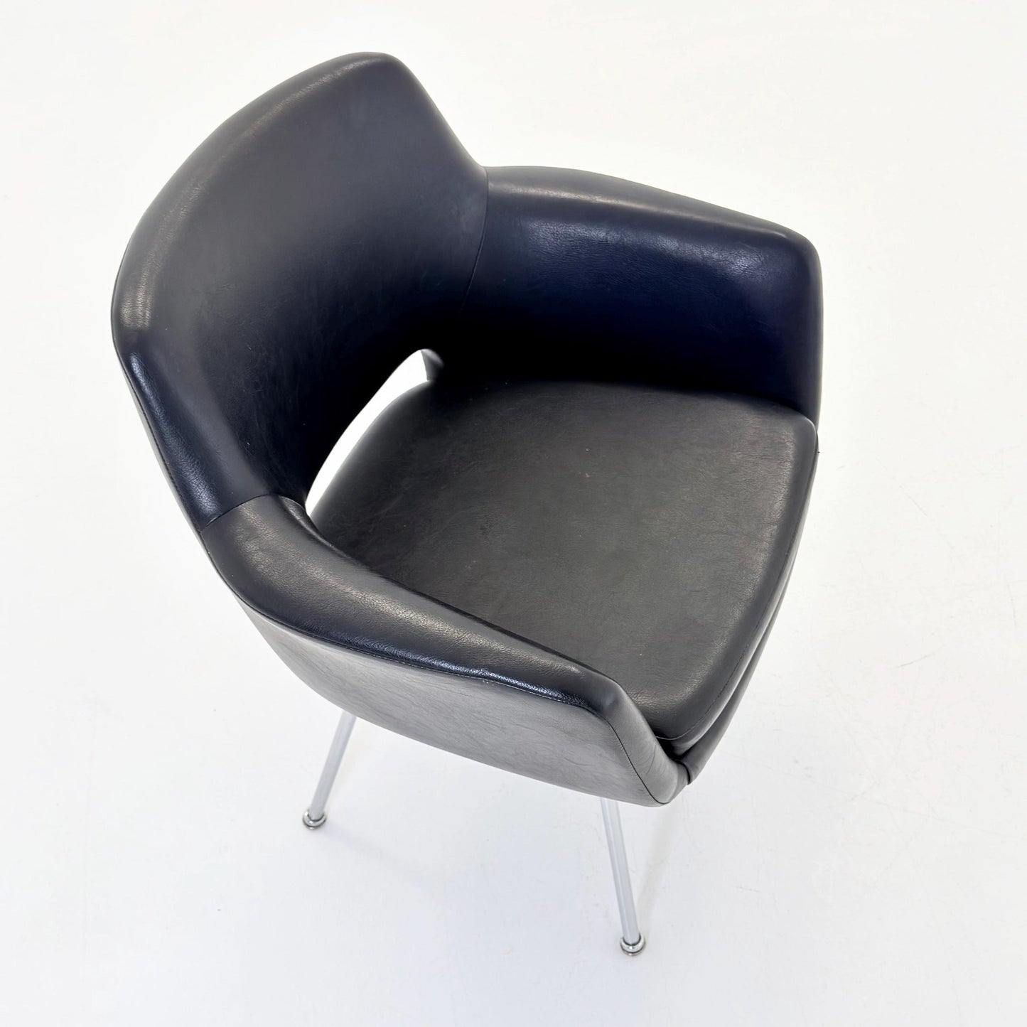 Mid century Olli Mannermaa black Leather Kilta armchair by Eugen Schmidt & Cassina Martela 1970s
