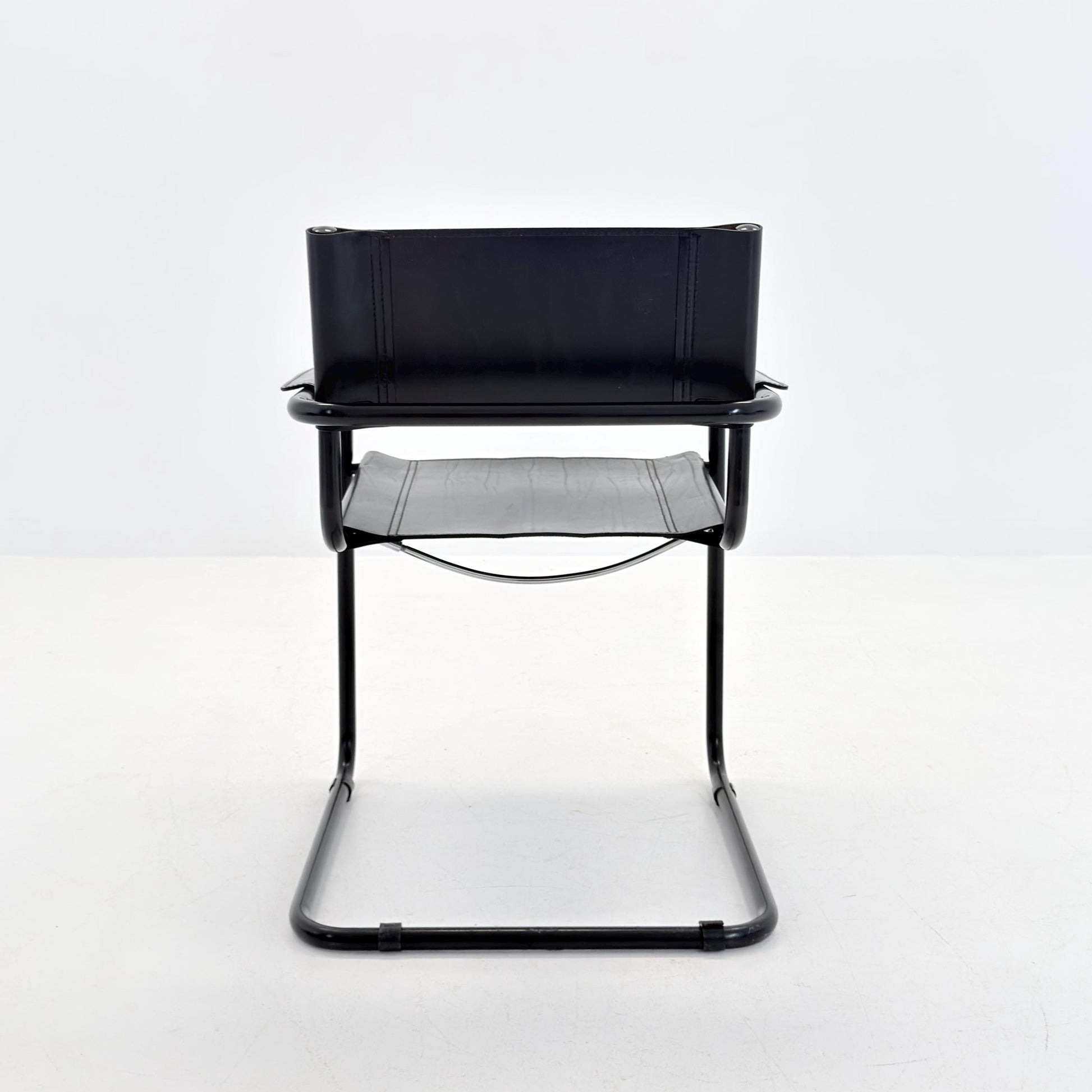 Mid Century Bauhaus black edition Armchair by Marcel Breuer & Mart Stam Italy, 1980s