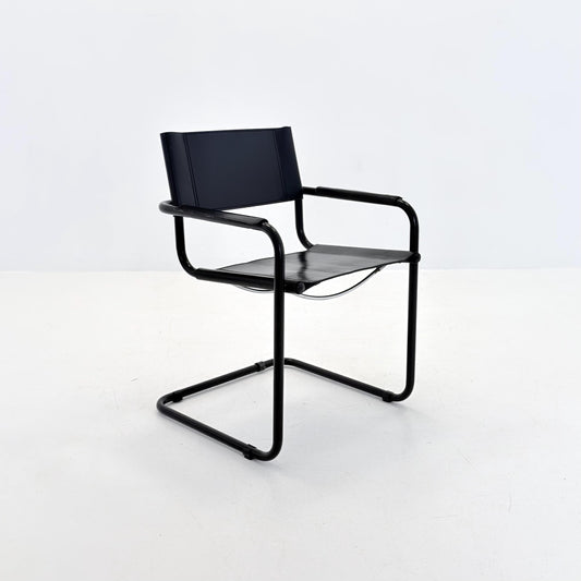Mid Century Bauhaus black edition Armchair by Marcel Breuer & Mart Stam Italy, 1980s