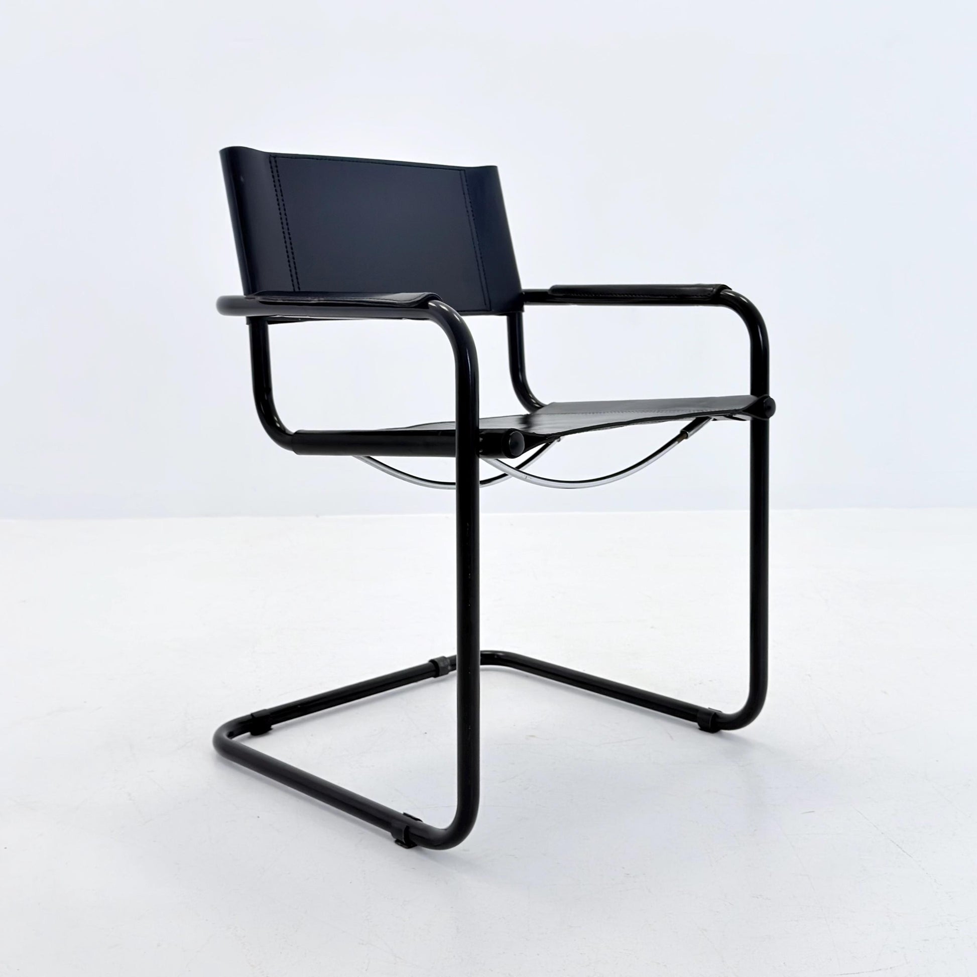 Mid Century Bauhaus black edition Armchair by Marcel Breuer & Mart Stam Italy, 1980s