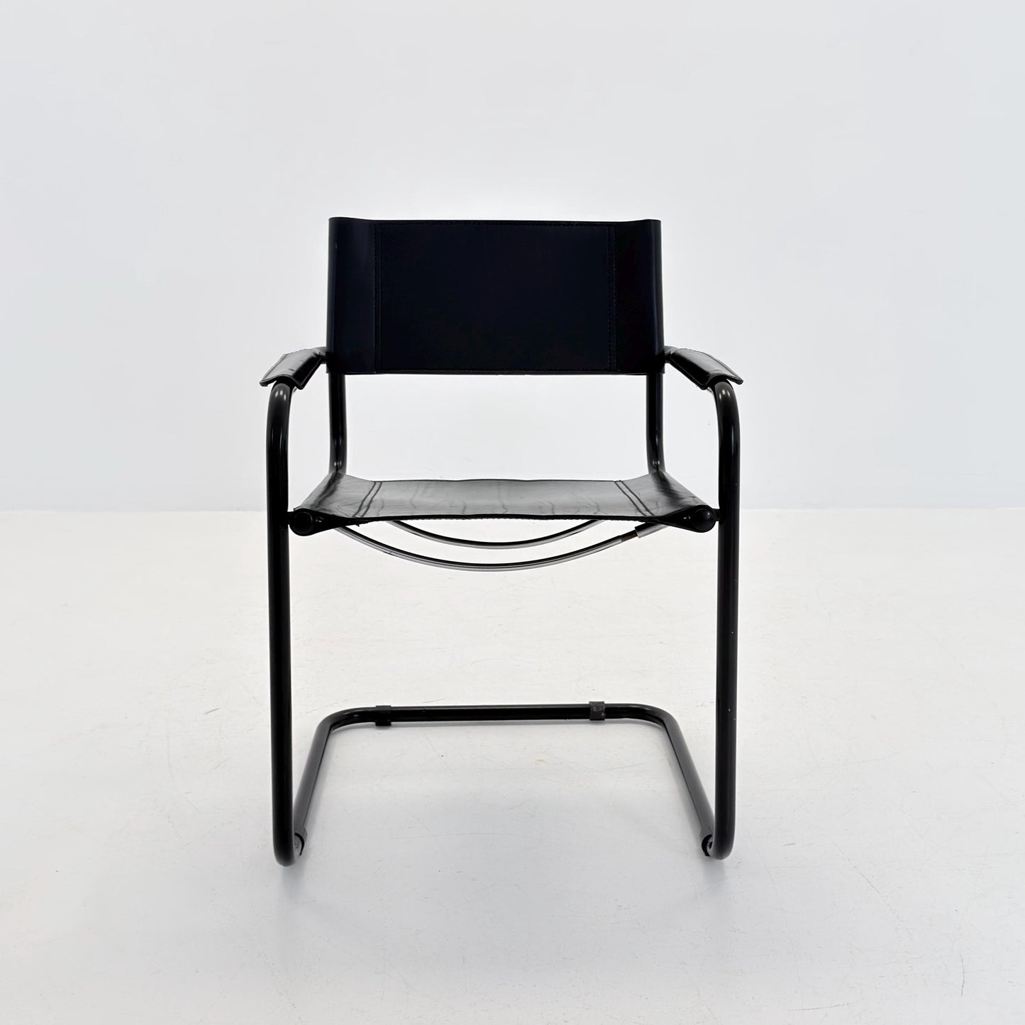 Mid Century Bauhaus black edition Armchair by Marcel Breuer & Mart Stam Italy, 1980s