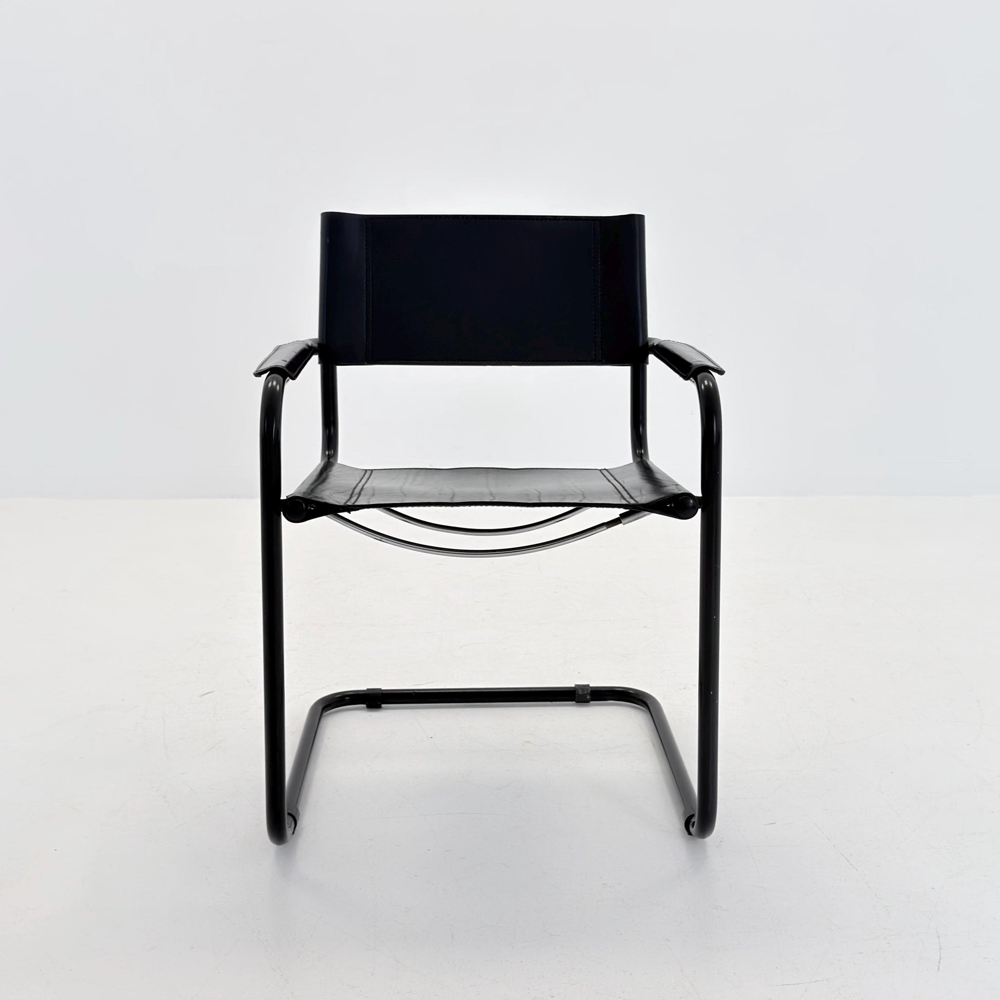 Mid Century Bauhaus black edition Armchair by Marcel Breuer & Mart Stam Italy, 1980s
