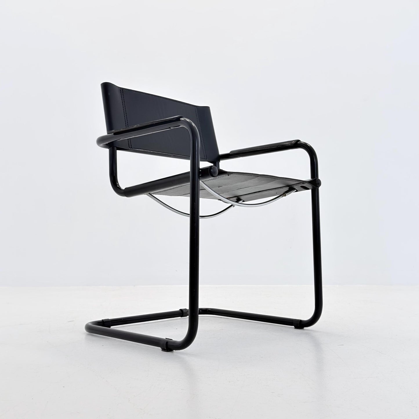 Mid Century Bauhaus black edition Armchair by Marcel Breuer & Mart Stam Italy, 1980s