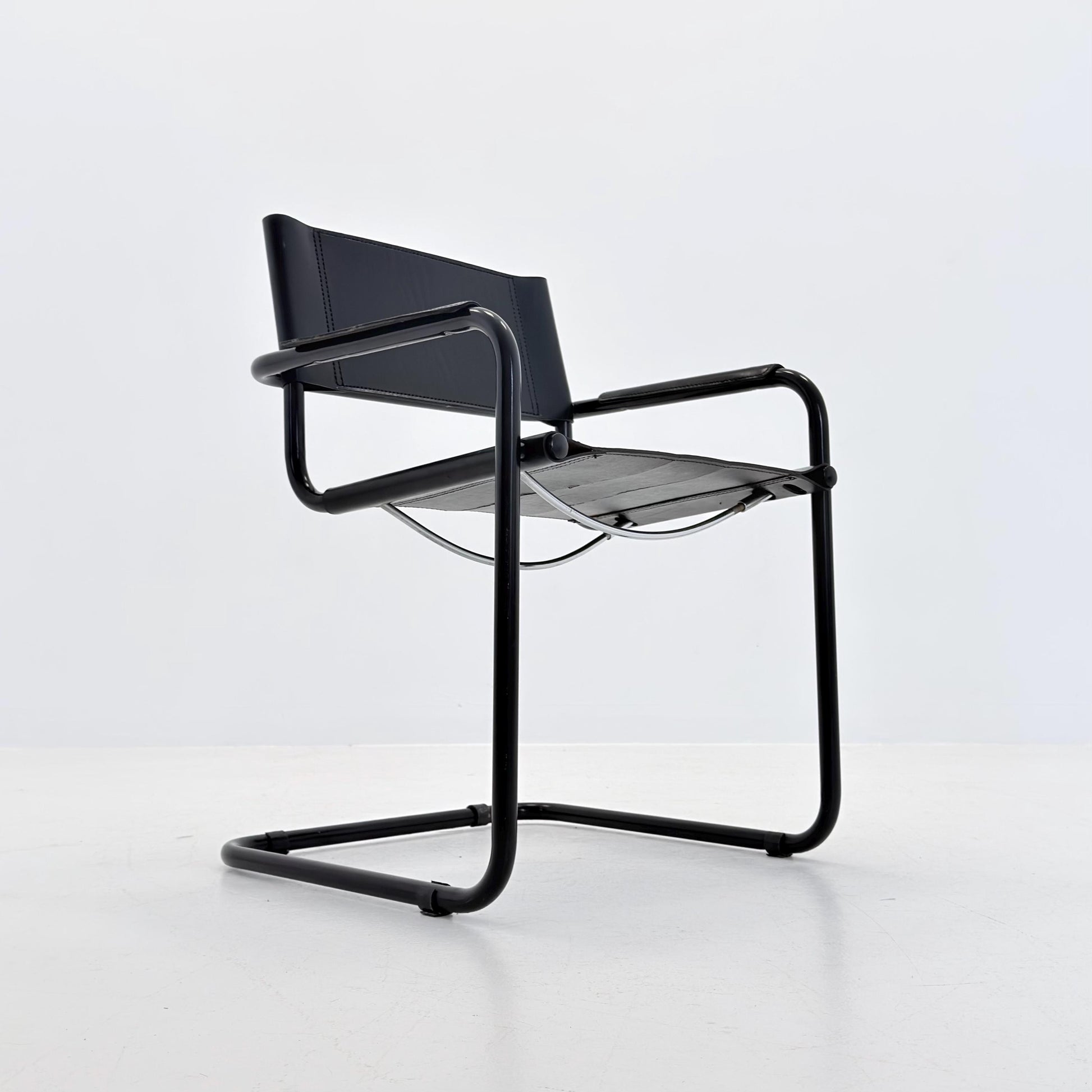 Mid Century Bauhaus black edition Armchair by Marcel Breuer & Mart Stam Italy, 1980s