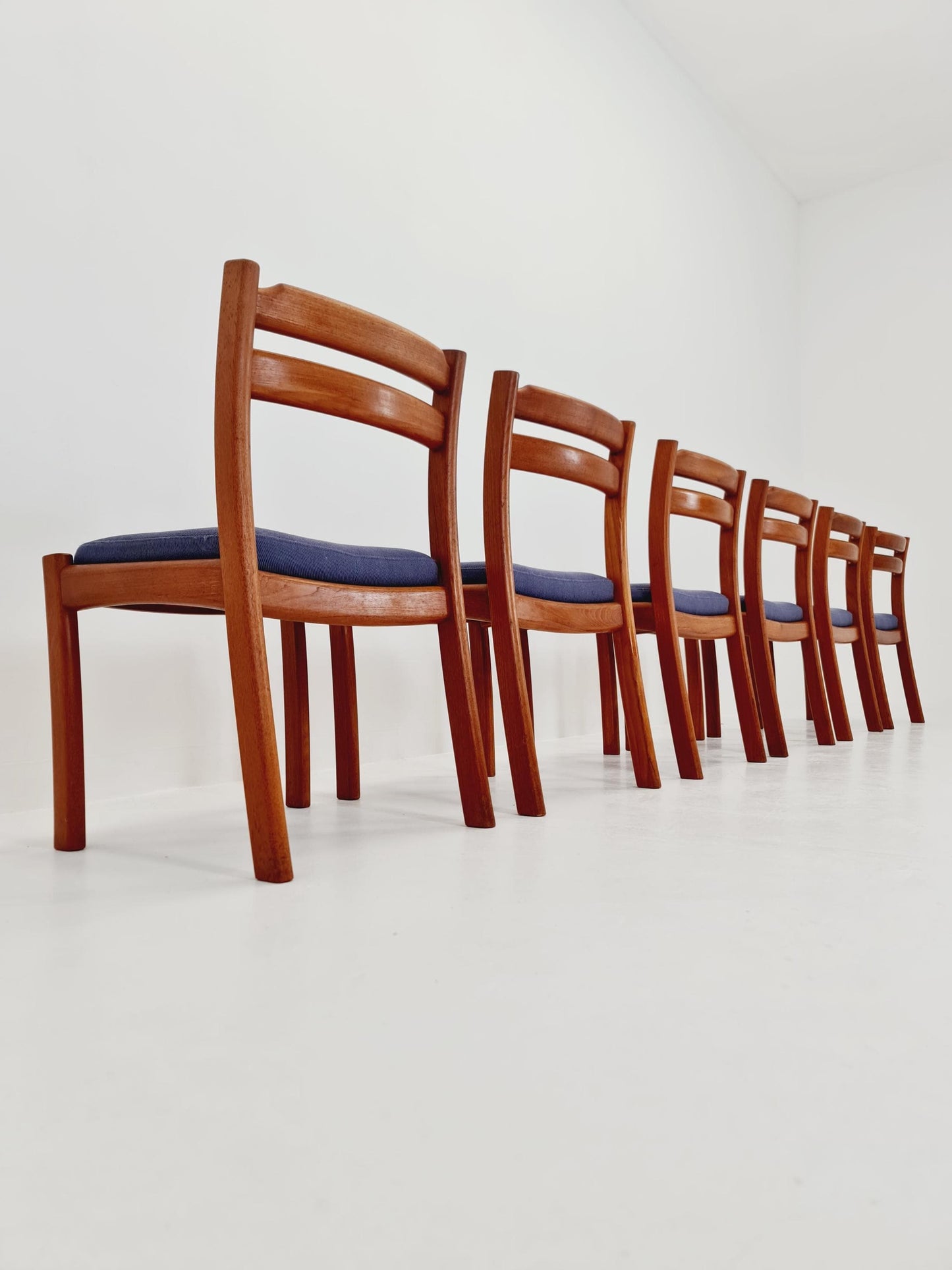 Mid Century Danish solid teak dining Chairs by Dyrlund,Set of 6, 1960s