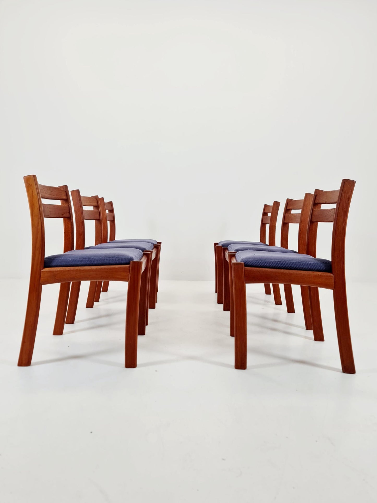 Mid Century Danish solid teak dining Chairs by Dyrlund,Set of 6, 1960s