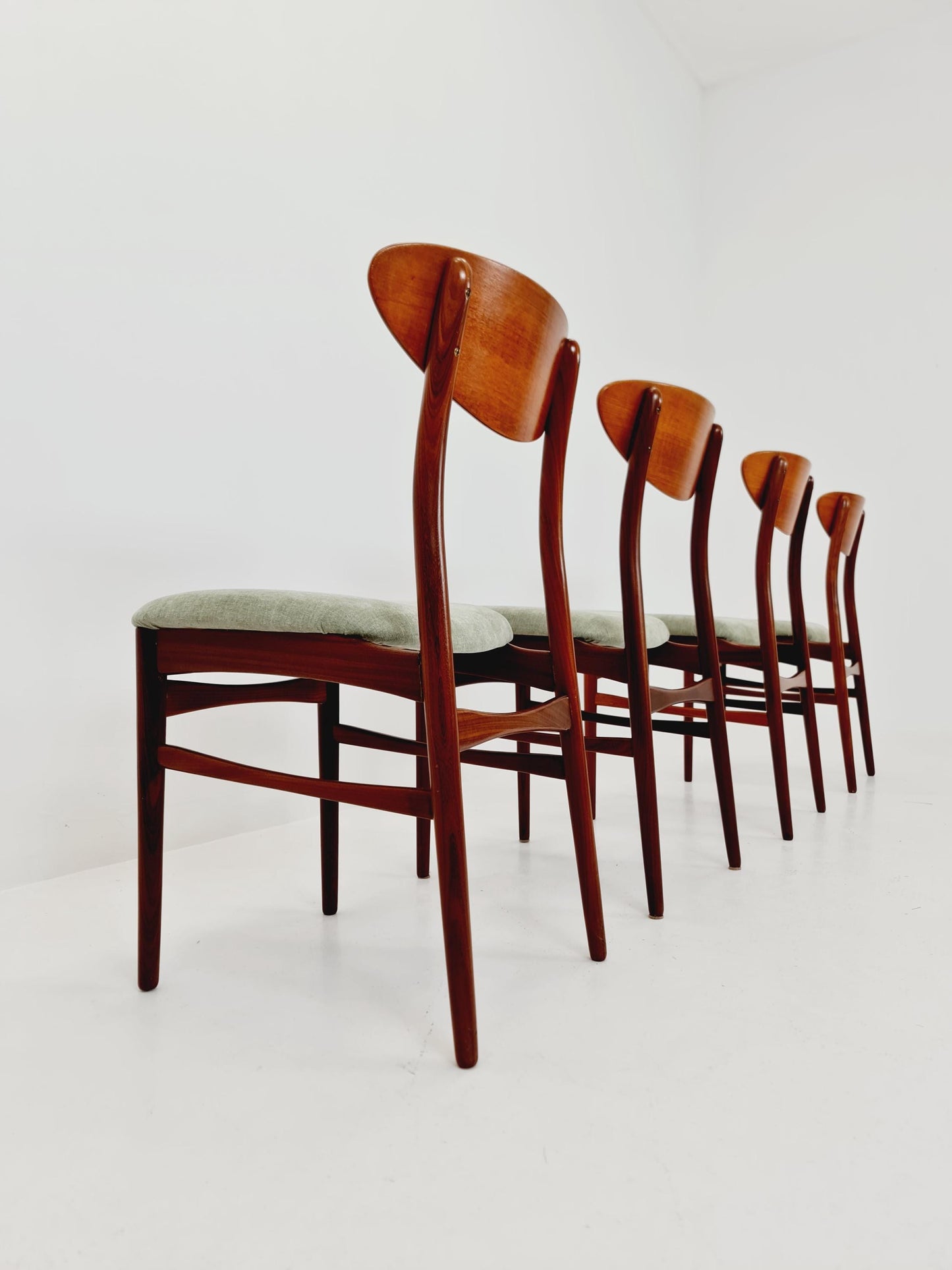Vintage Danish solid teak dining Chairs By Lübke Germany , 1960s, Set of 4