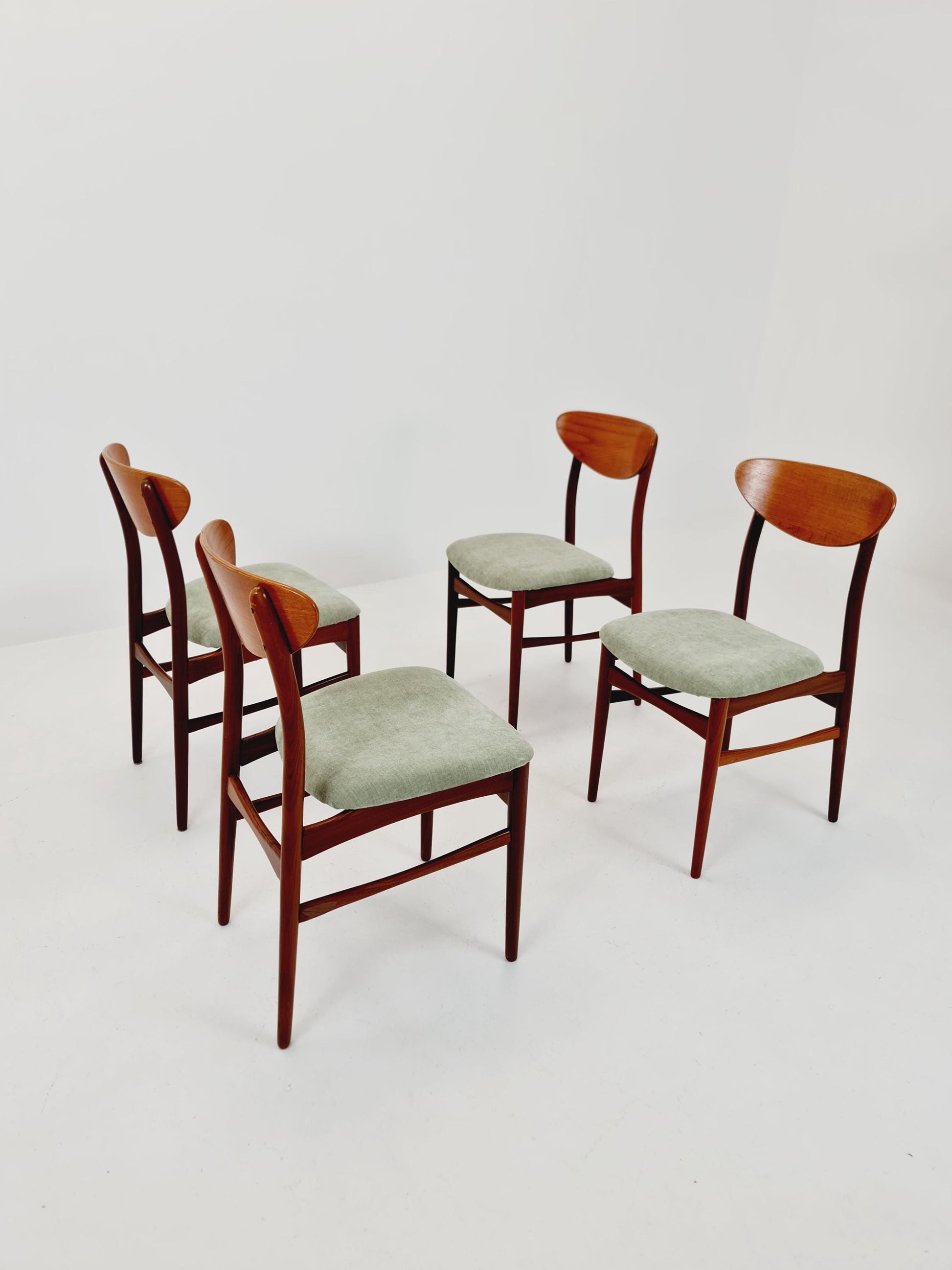 Vintage Danish solid teak dining Chairs By Lübke Germany , 1960s, Set of 4