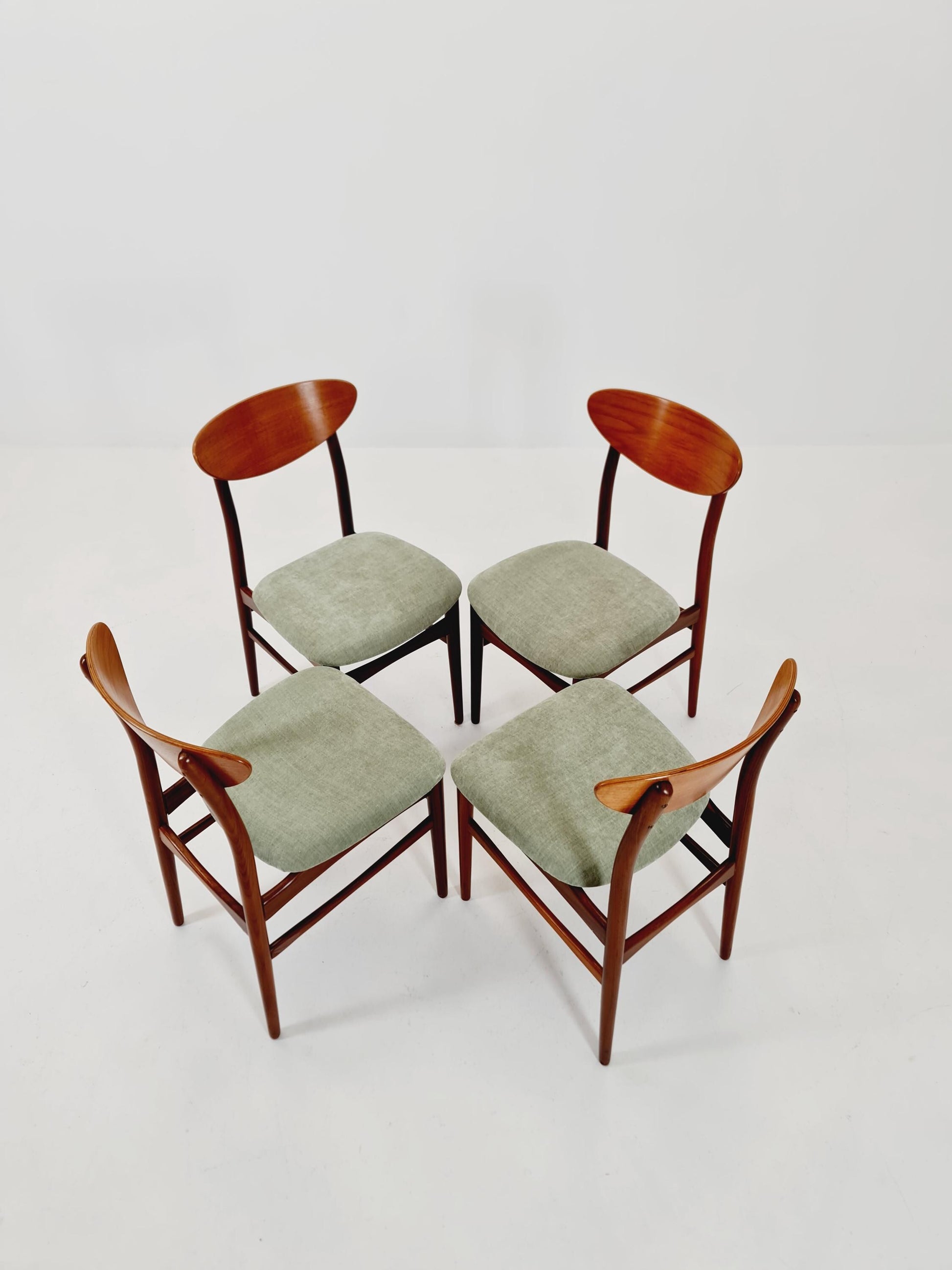 Vintage Danish solid teak dining Chairs By Lübke Germany , 1960s, Set of 4