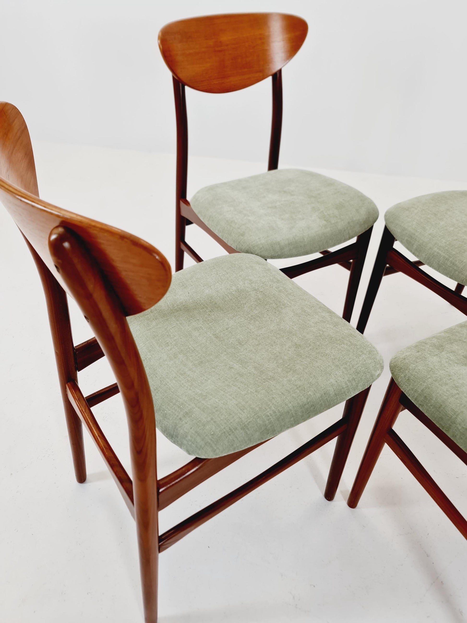 Vintage Danish solid teak dining Chairs By Lübke Germany , 1960s, Set of 4