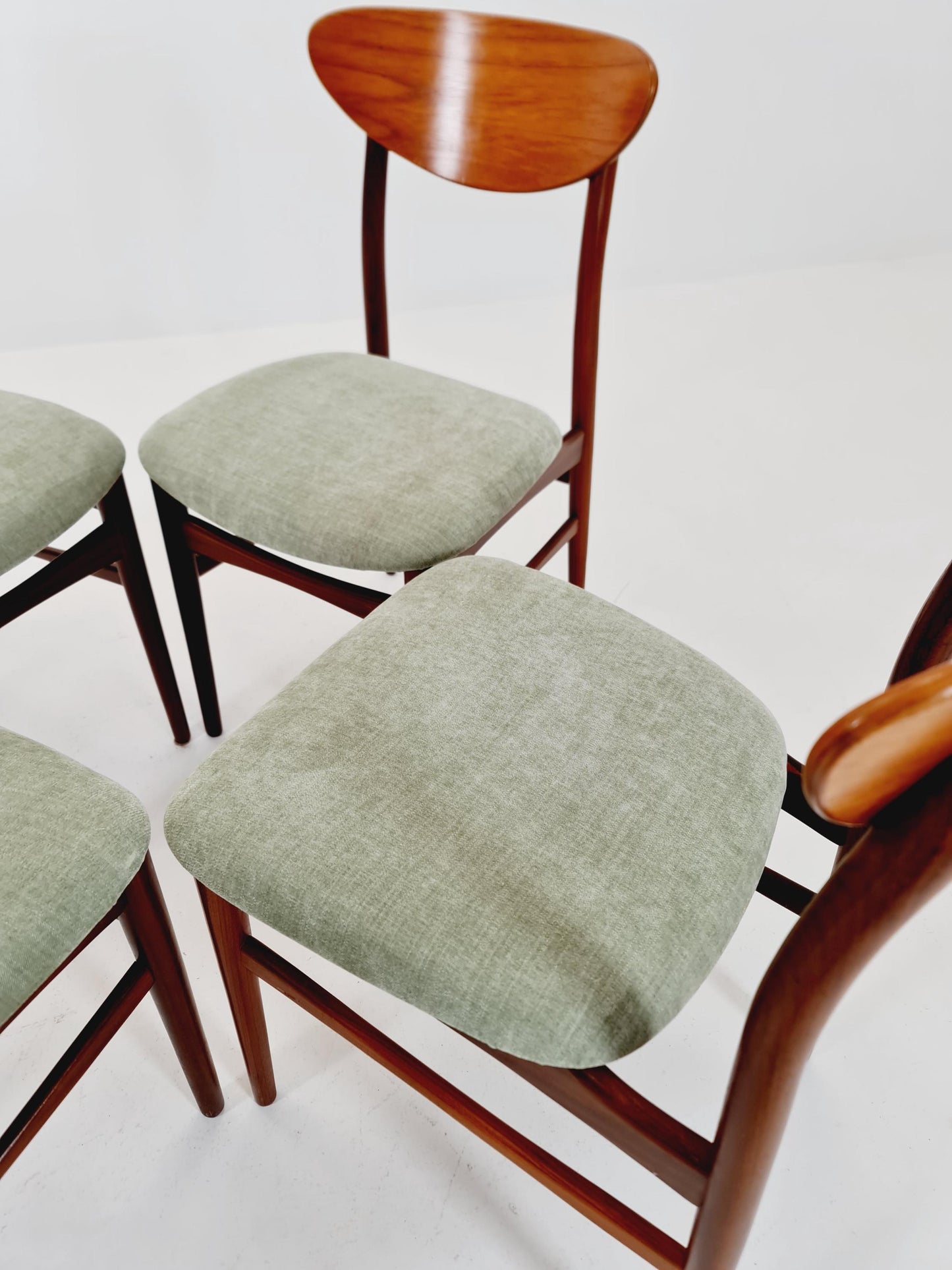 Vintage Danish solid teak dining Chairs By Lübke Germany , 1960s, Set of 4