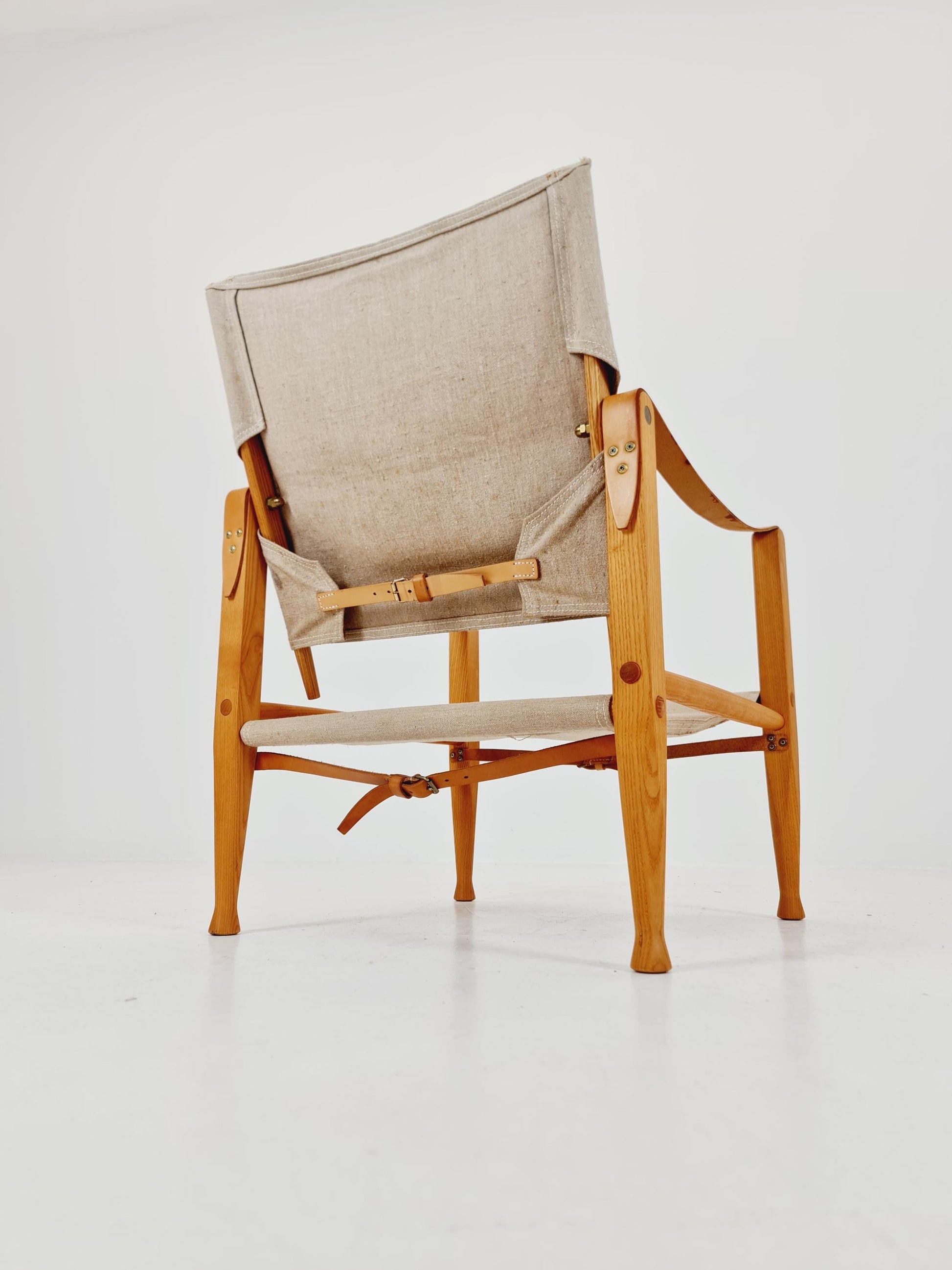 Rare Mid-Century Safari Chair by Rud Rasmussen Denmark 1970s
