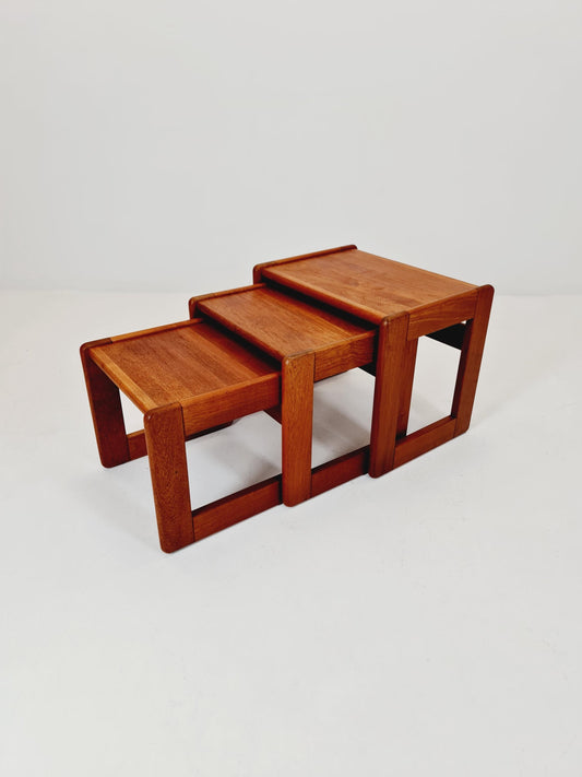 Midcentury Danish Solid teak Nesting Tables by Dyrlund , 1960s