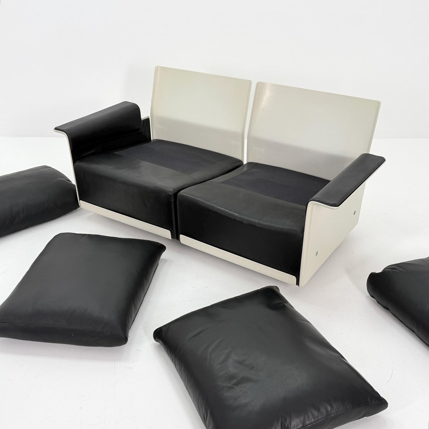 Mid century Ultra-Rare Space Age two seater sofa RZ62 by Dieter Rams for Vitsoe, 1960s Germany
