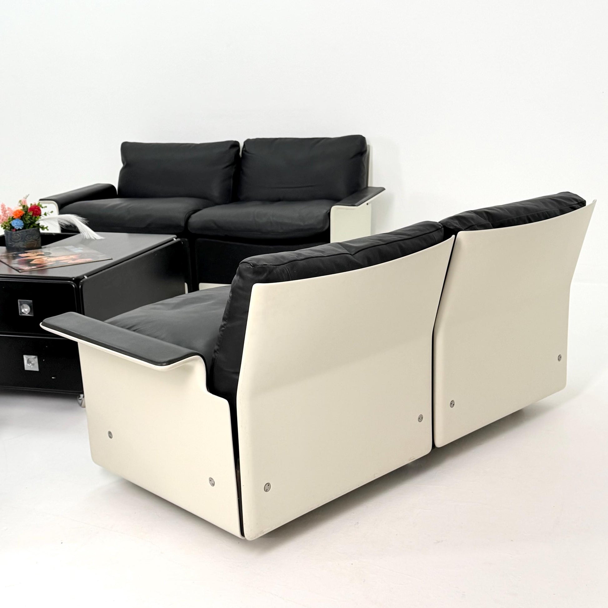 Mid century Ultra-Rare Space Age two seater sofa RZ62 by Dieter Rams for Vitsoe, 1960s Germany