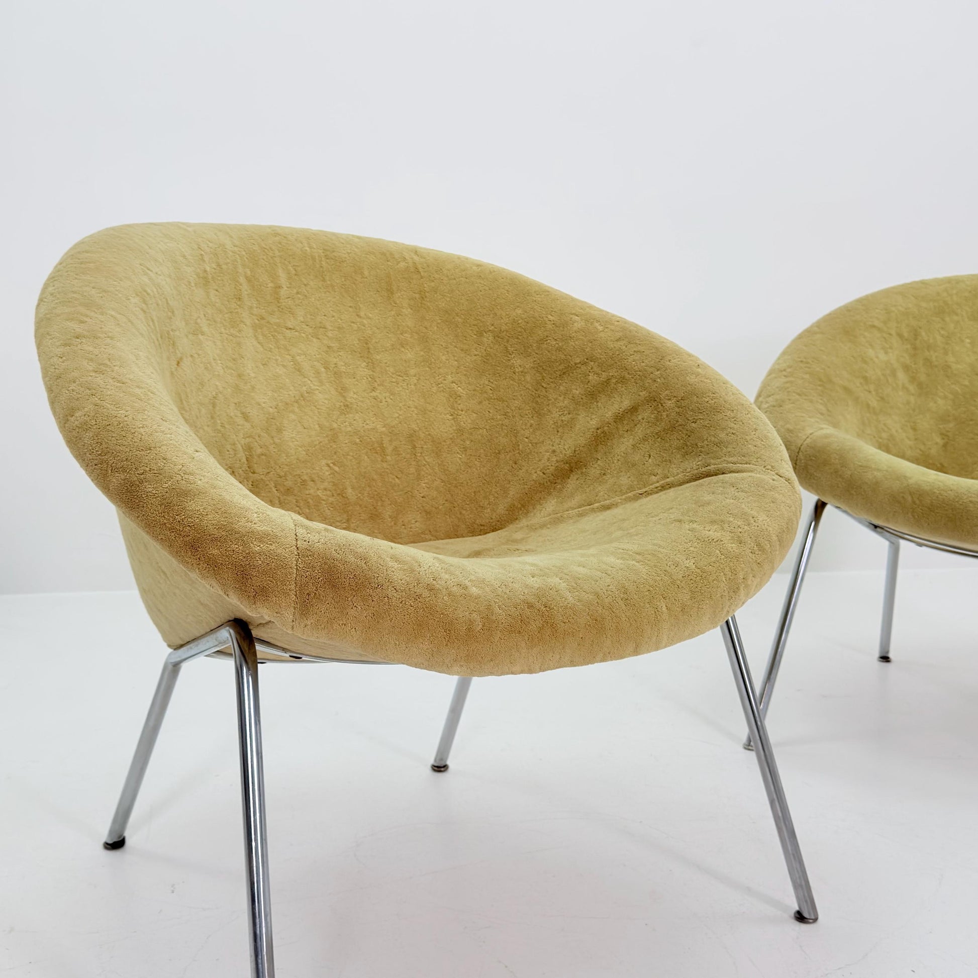 Set of 4 Walter Knoll 369 Lounge Chairs – Mid-Century Modern, Beige Mohair Wool, Germany 1970s