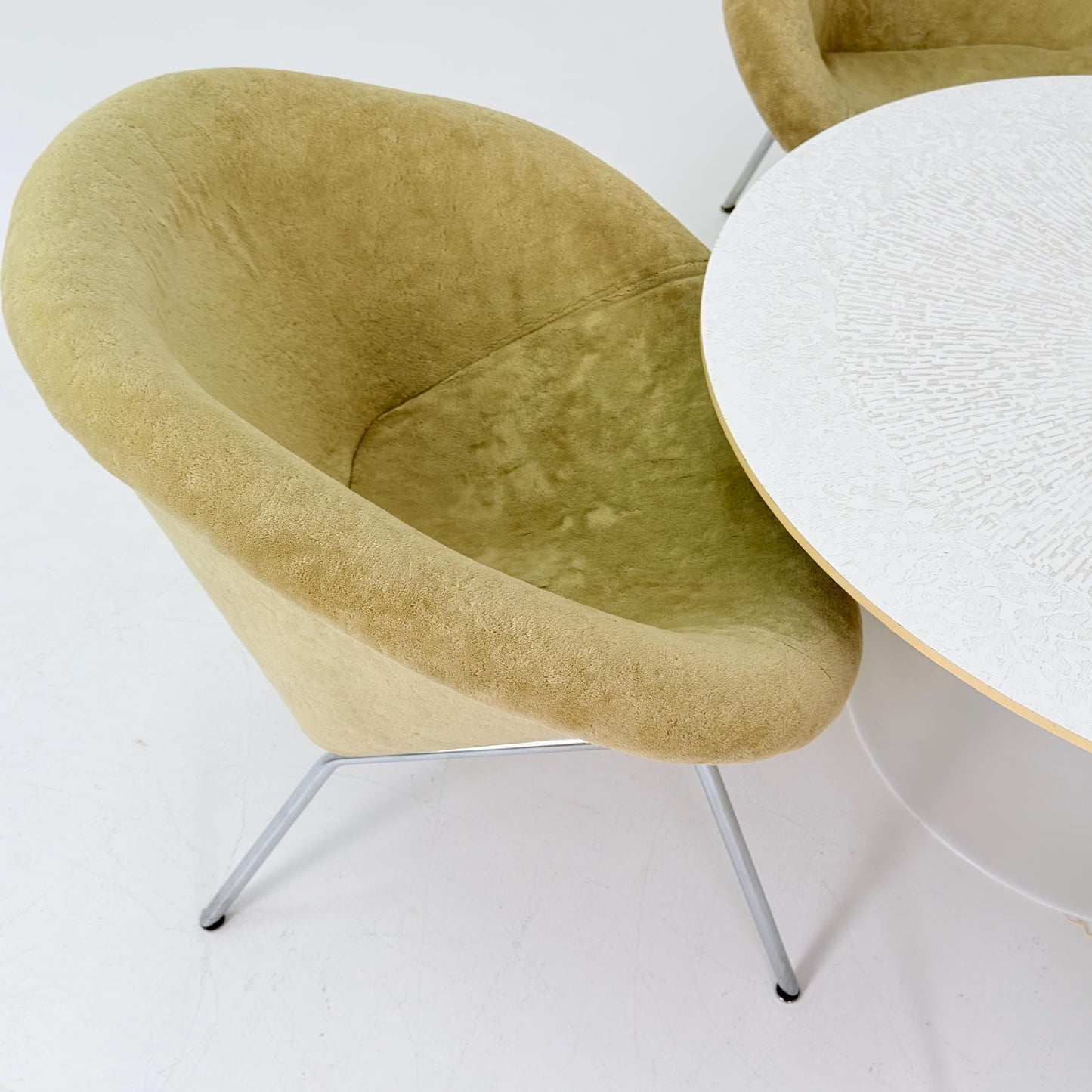 Set of 4 Walter Knoll 369 Lounge Chairs – Mid-Century Modern, Beige Mohair Wool, Germany 1970s