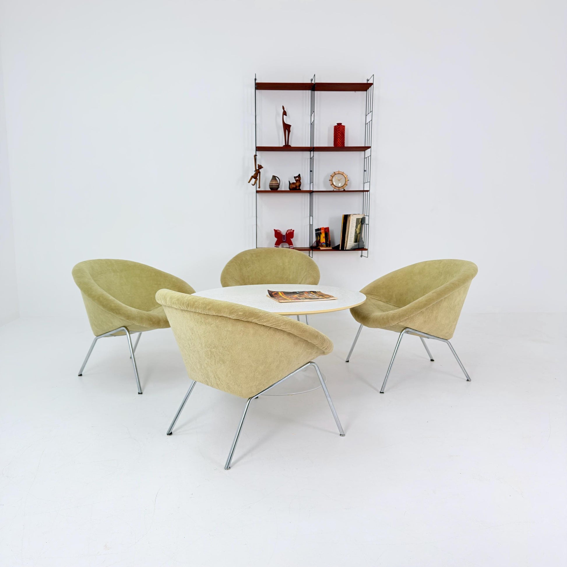 Set of 4 Walter Knoll 369 Lounge Chairs – Mid-Century Modern, Beige Mohair Wool, Germany 1970s