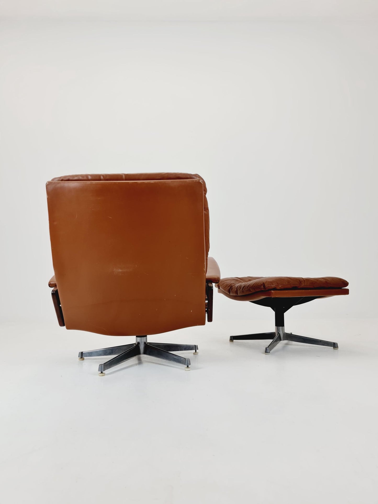 Midcentury Loungechair + ottoman by Andre Vanenbrouck for strässle Switzerland , 1970s