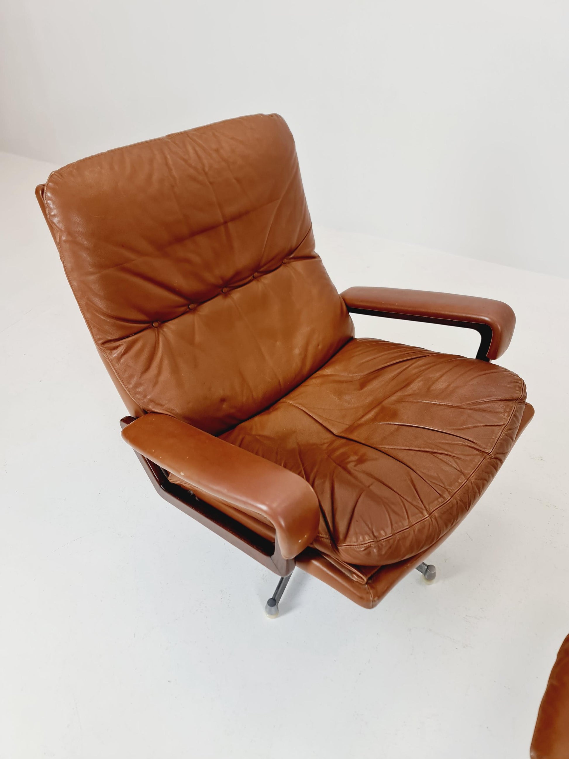 Midcentury Loungechair + ottoman by Andre Vanenbrouck for strässle Switzerland , 1970s