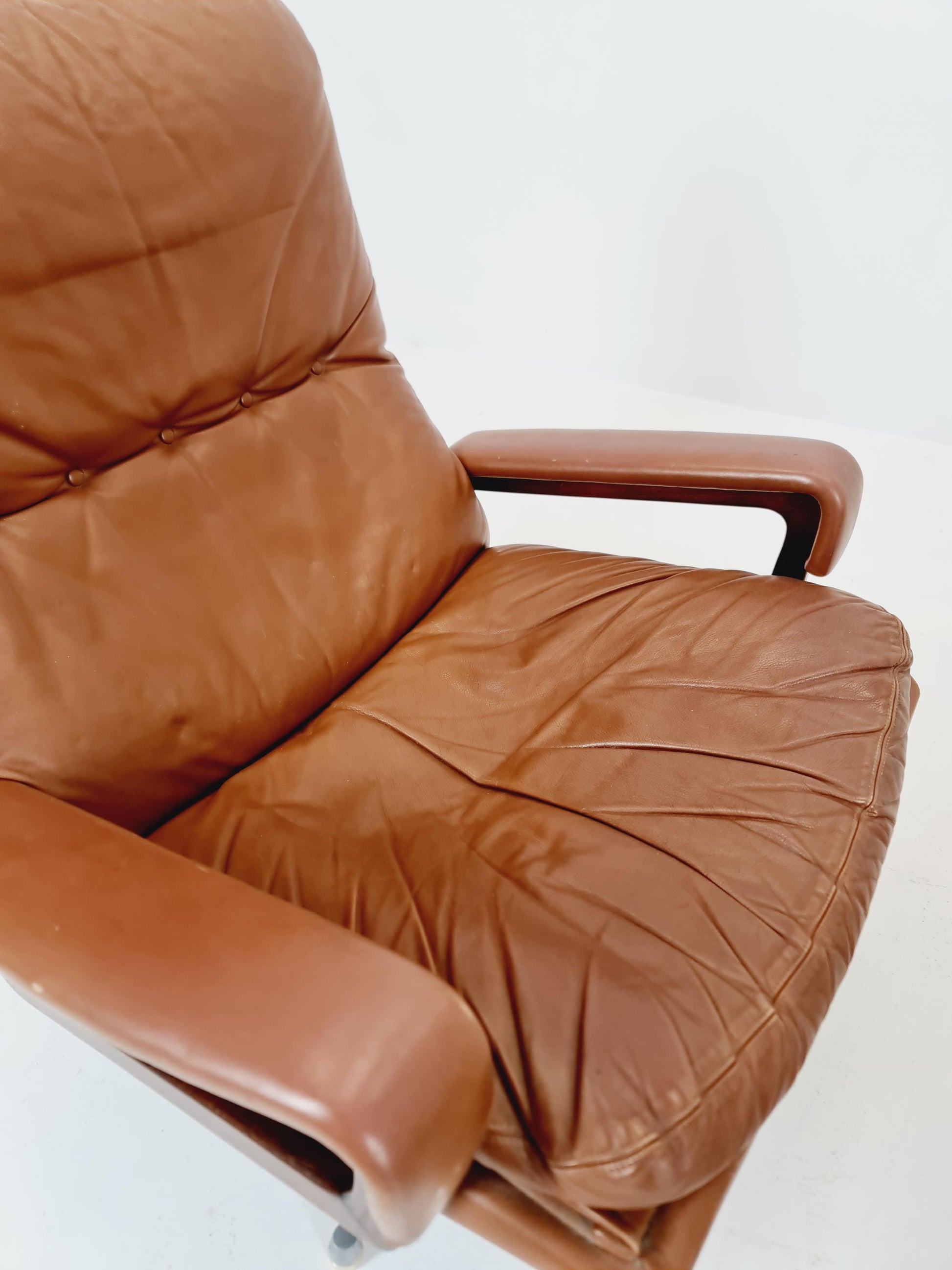 Midcentury Loungechair + ottoman by Andre Vanenbrouck for strässle Switzerland , 1970s