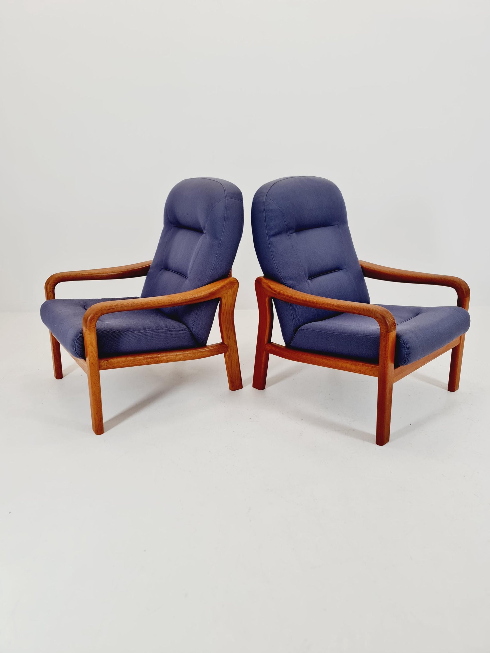Mid century teak easy lounge chairs by Arne Wahl Iversen for Komfort , 1960s set of 2