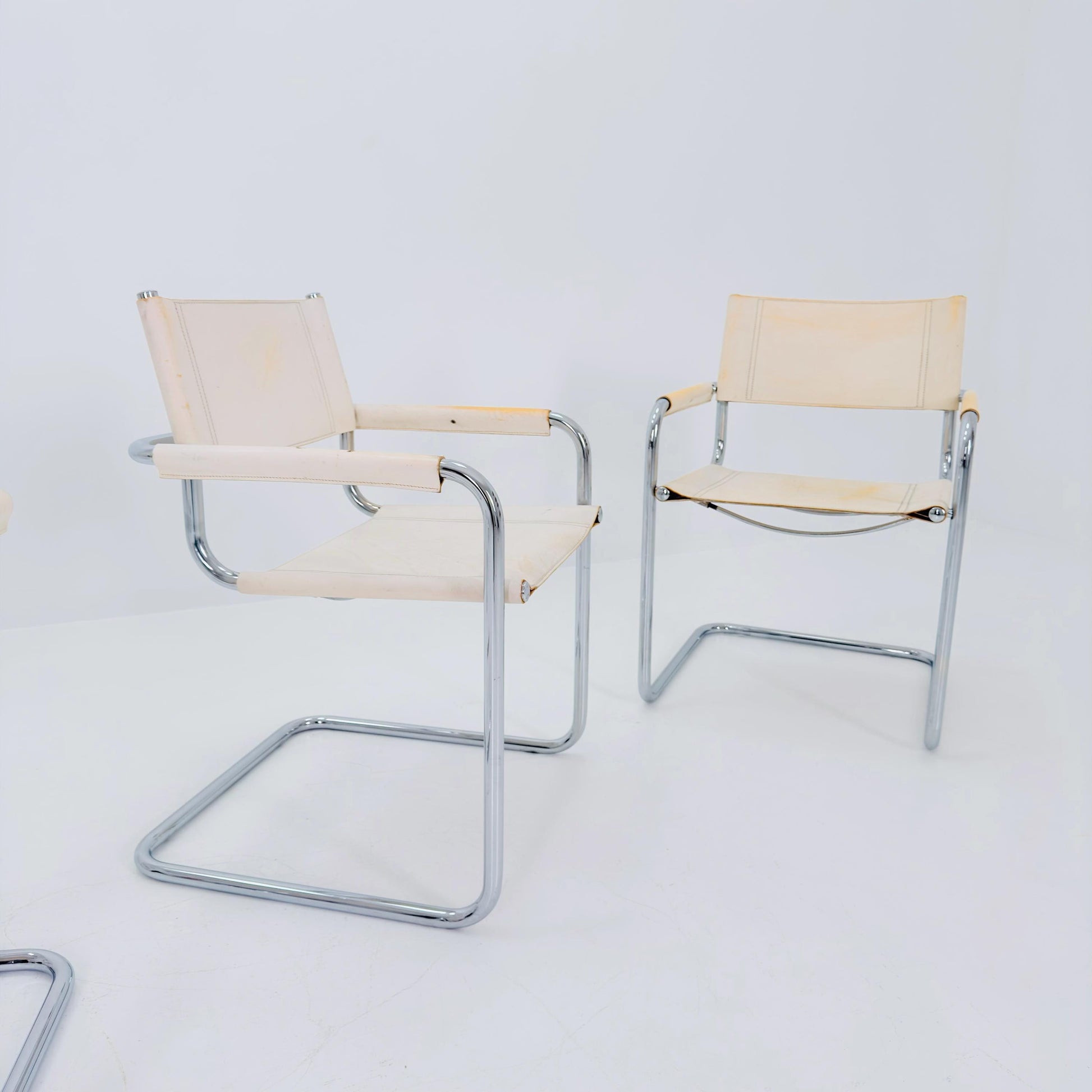 Set of 4 Mid century Bauhaus B34 Cantilever armChair by Mart Stam for Jox Interni, Italy 1980s