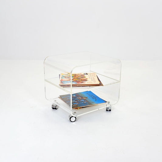 Space age Plexiglass Trolley-side table by Michel Dumas for Roche Bobois 1970s