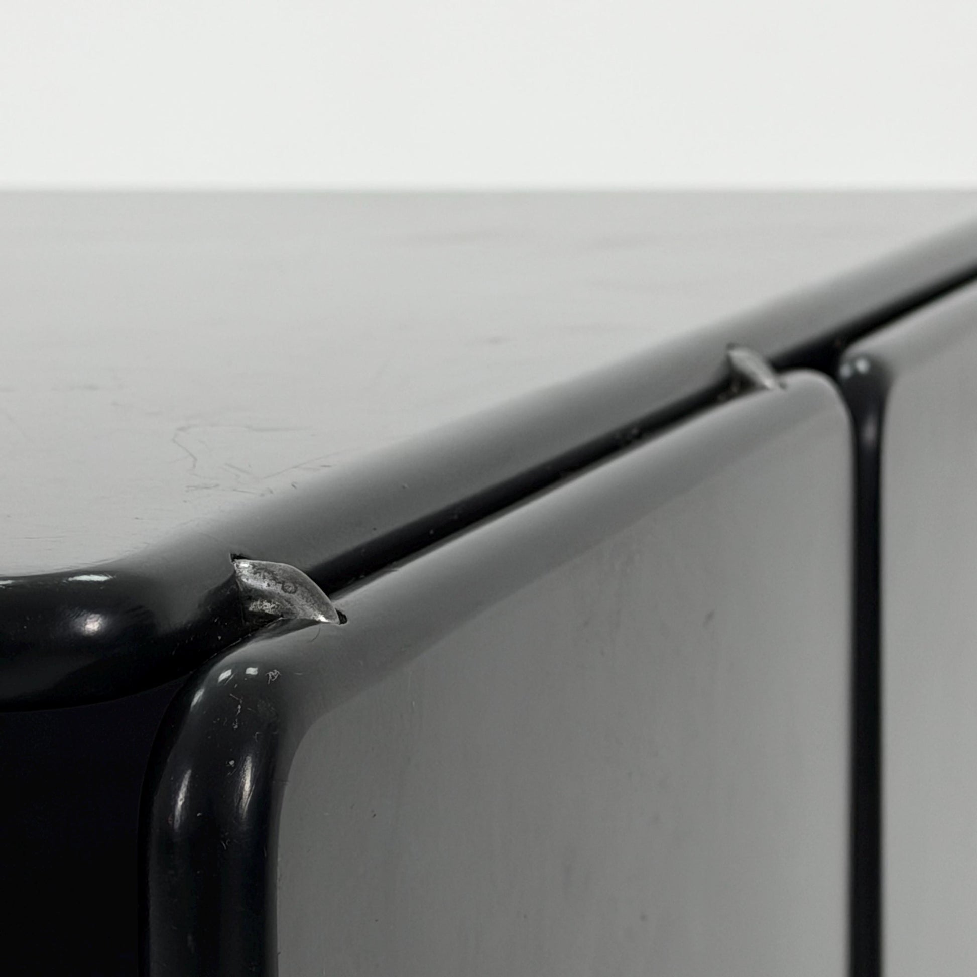 Rare Mid-Century Black Coffee Table by Tecta Germany | Bauhaus Design 1980s | Sliding Drawers on Wheels