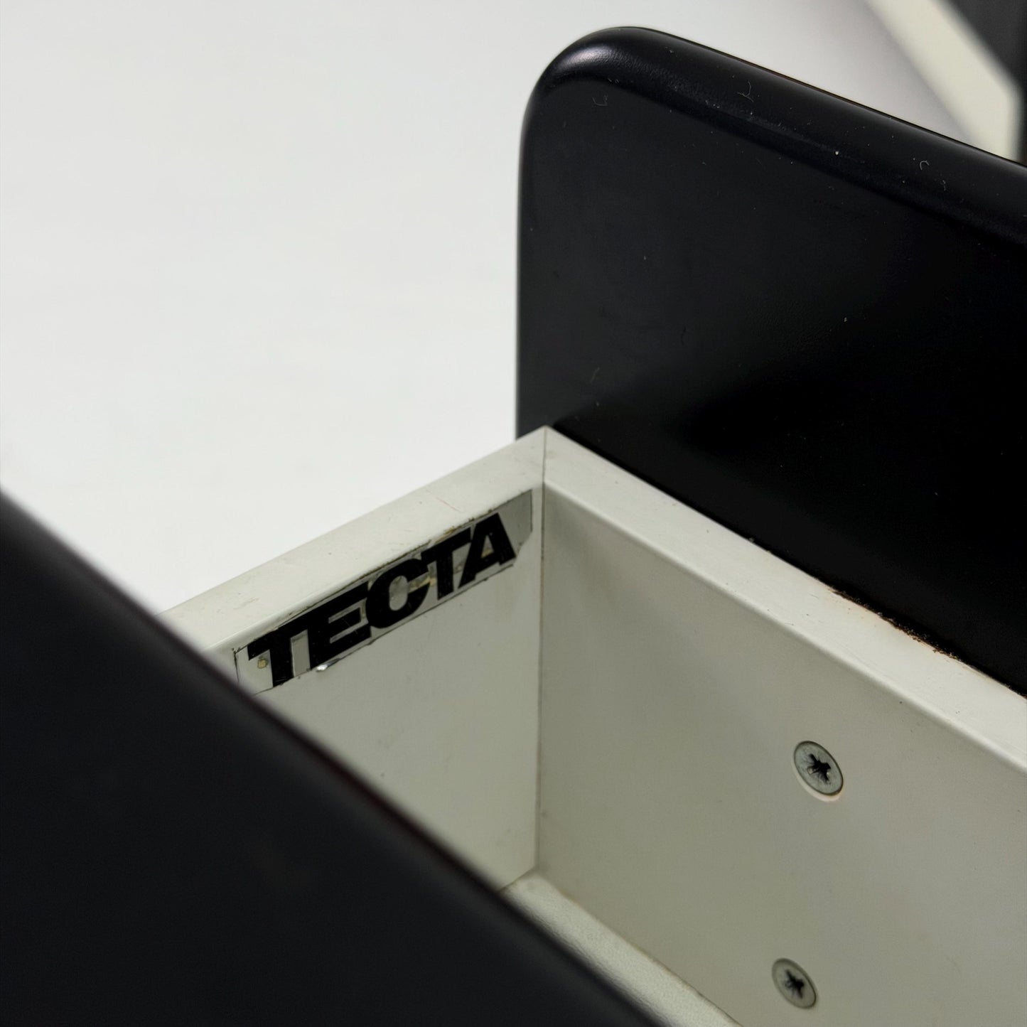 Rare Mid-Century Black Coffee Table by Tecta Germany | Bauhaus Design 1980s | Sliding Drawers on Wheels